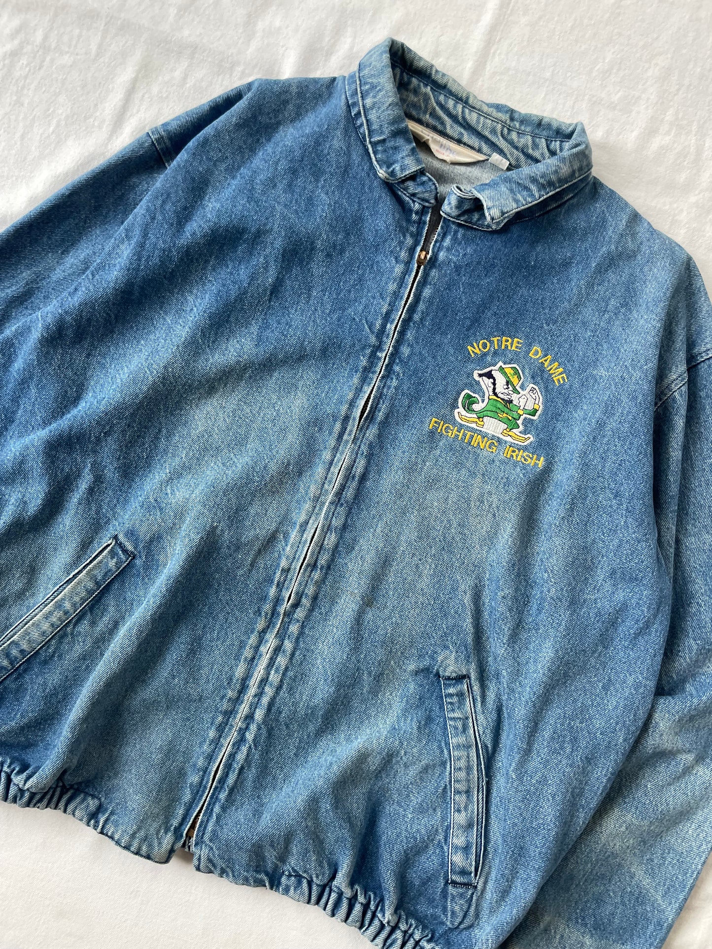 Vintage Notre Dame Denim Jacket XLarge