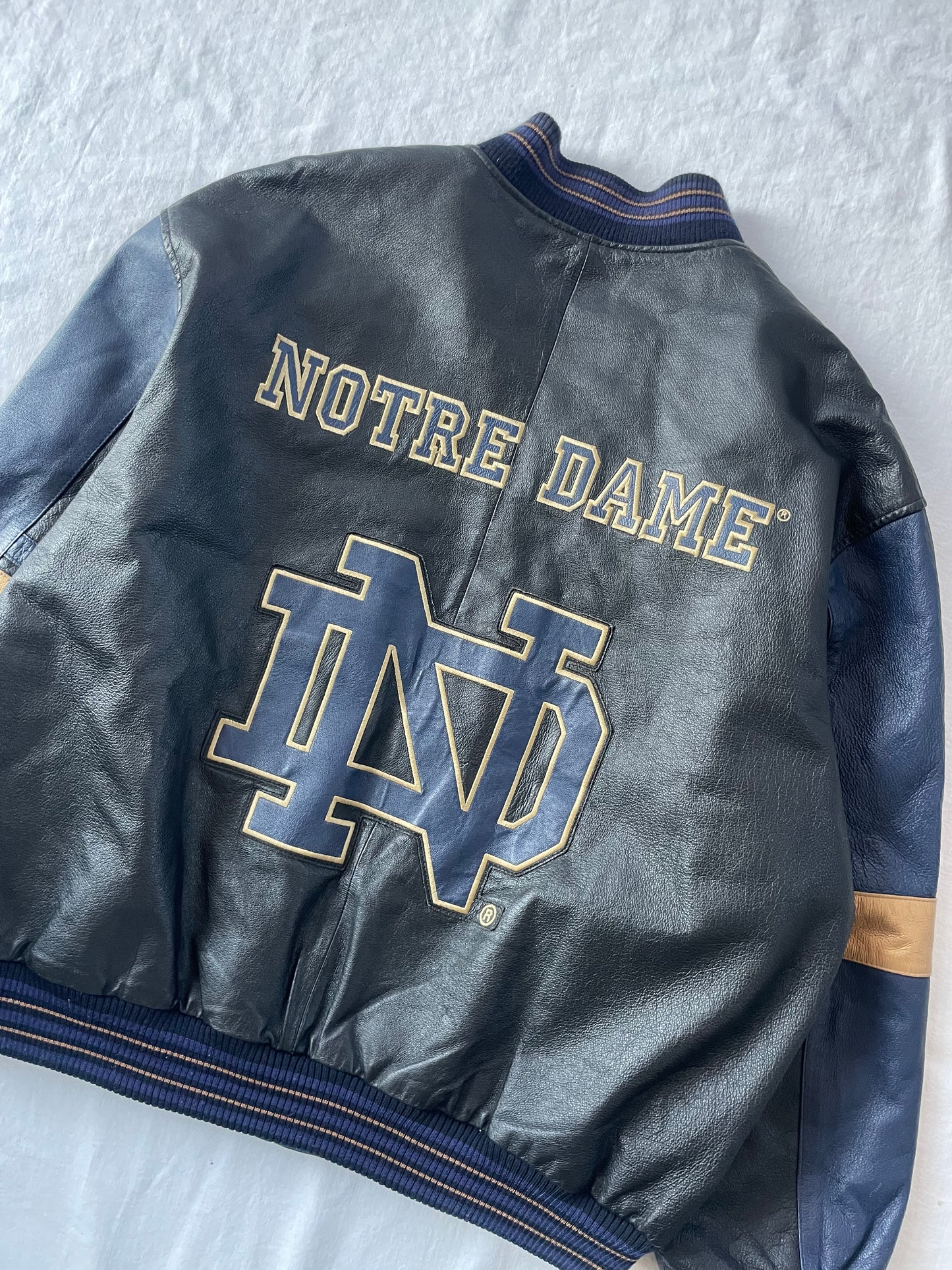 Vintage Notre Dame Leather Jacket XLarge