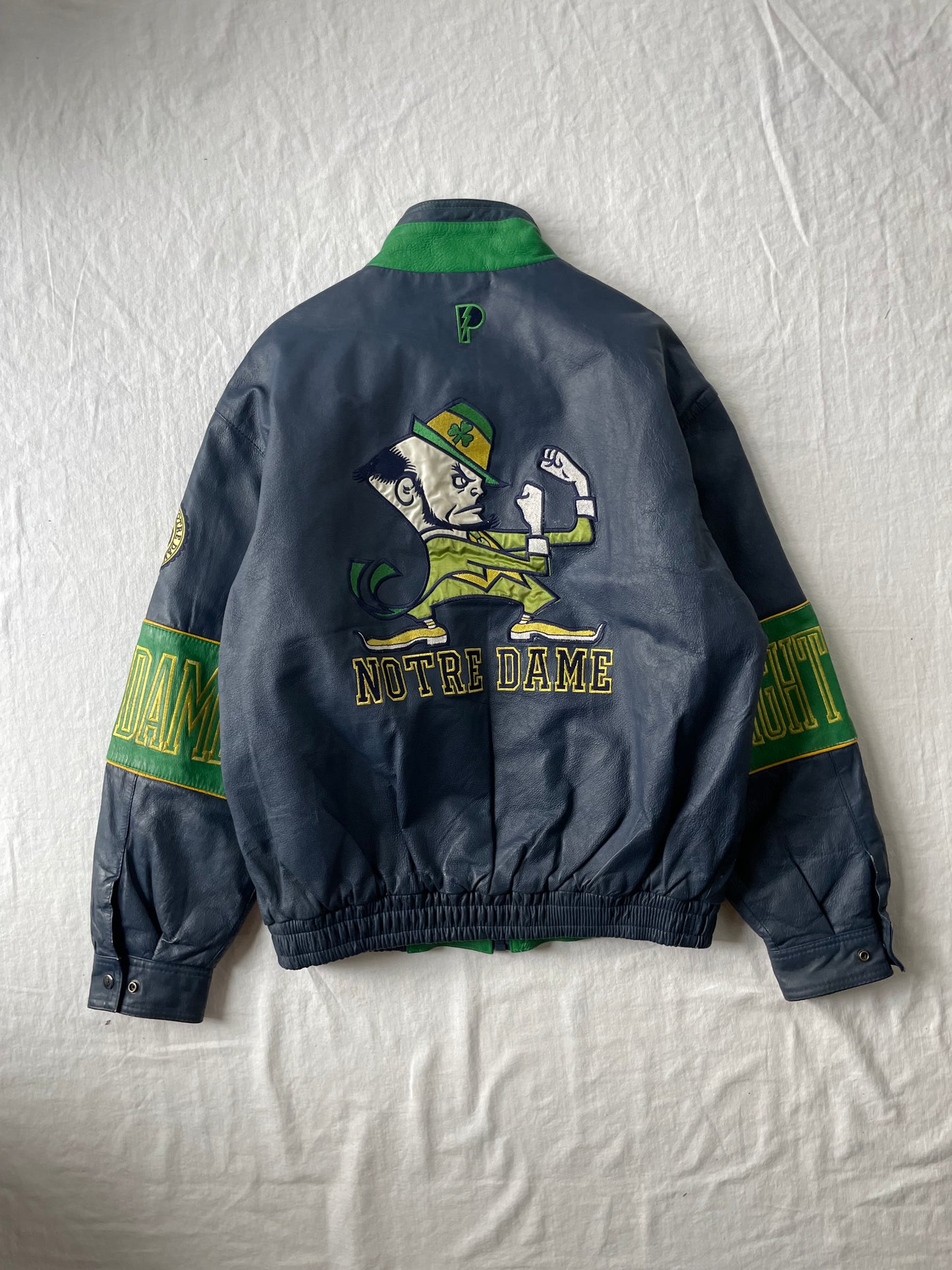 Vintage Notre Dame ProPlayer Leather Jacket Large