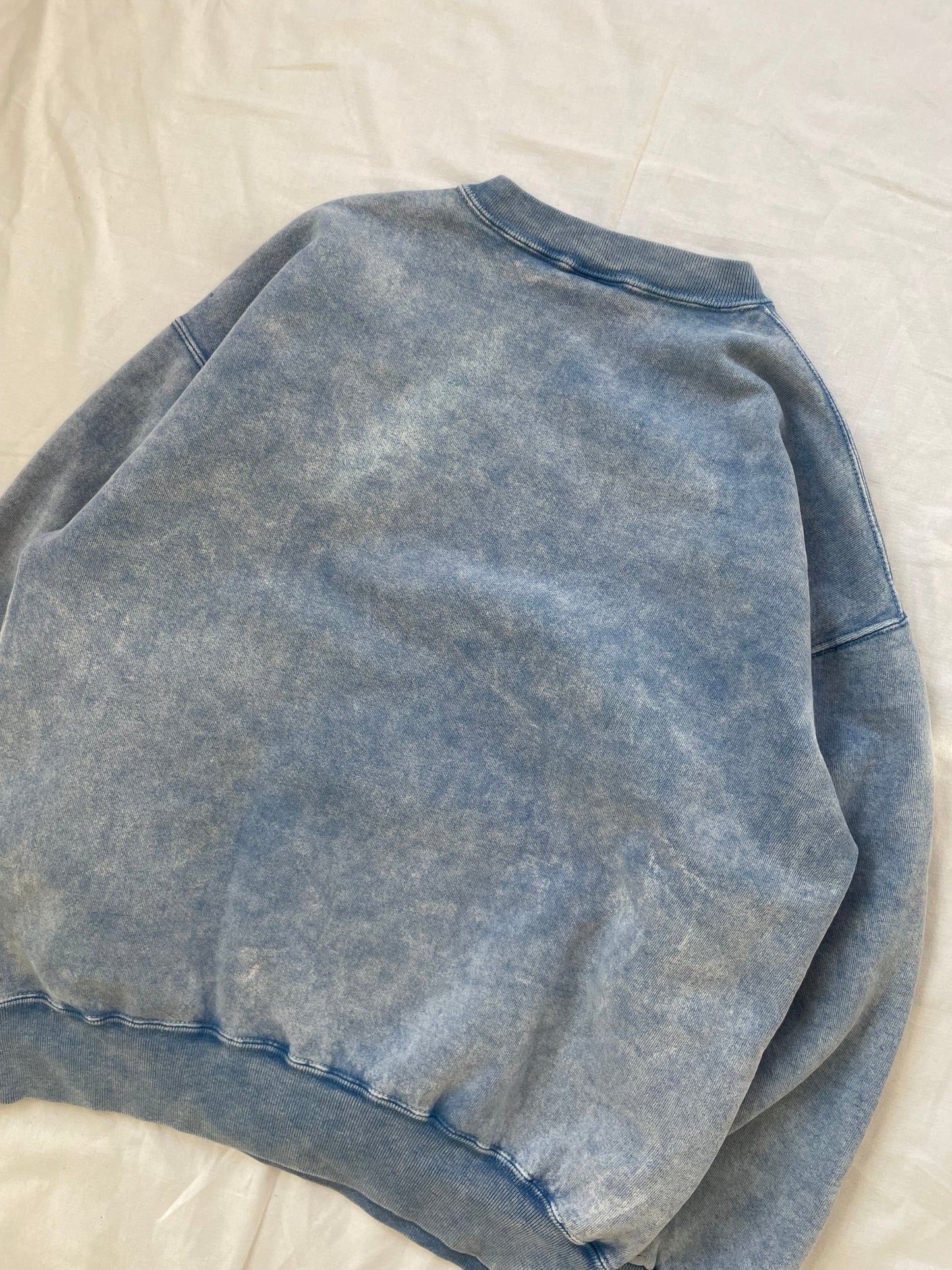 Vintage Notre Dame Acid Washed Blue Crewneck Large