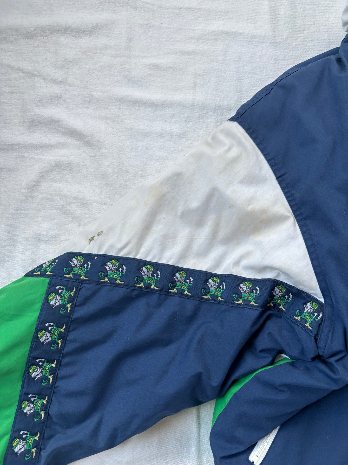 Vintage Notre Dame Puffer Jacket Large Distressed