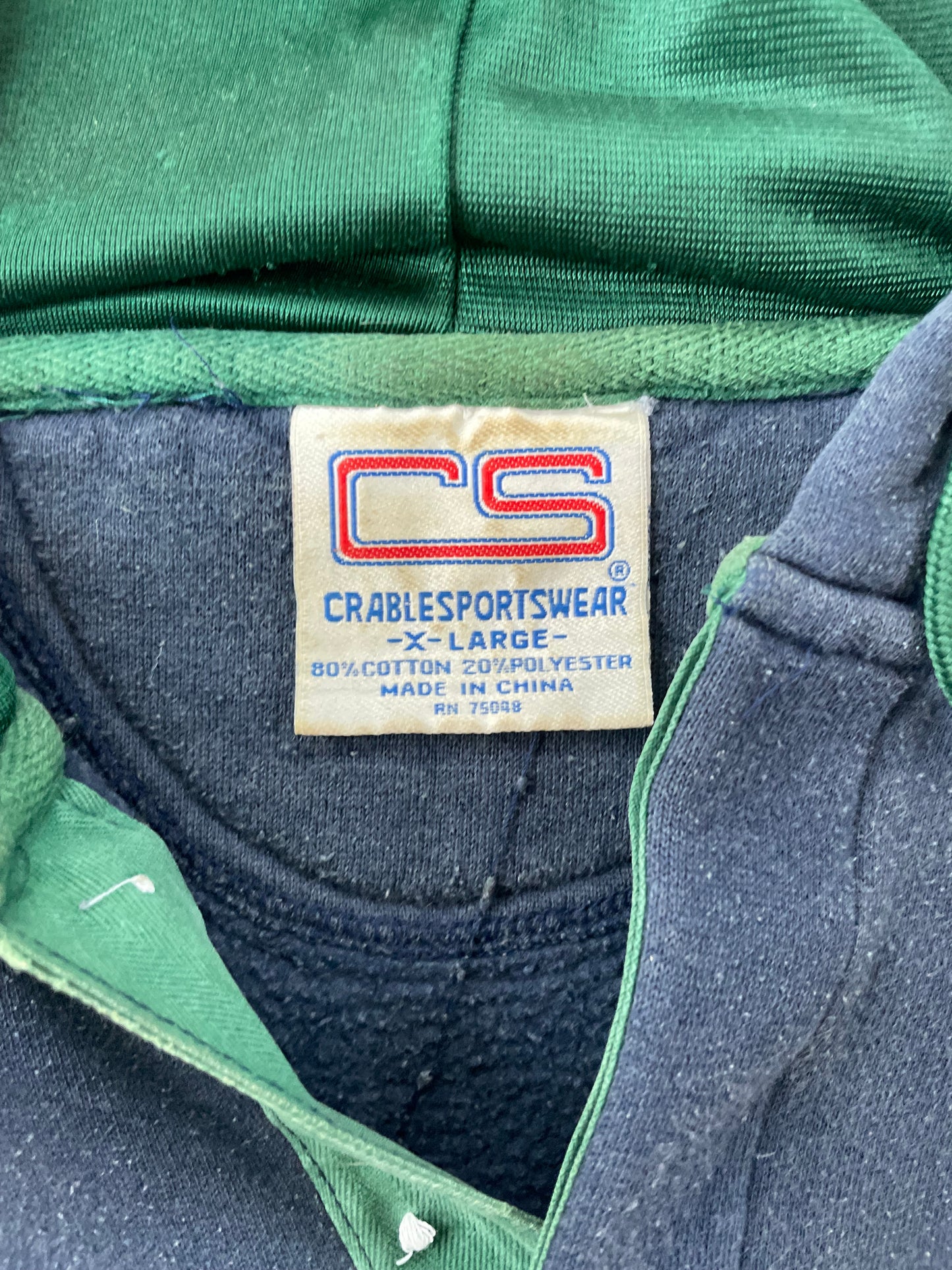 Vintage Notre Dame Distress Hoodie XLarge