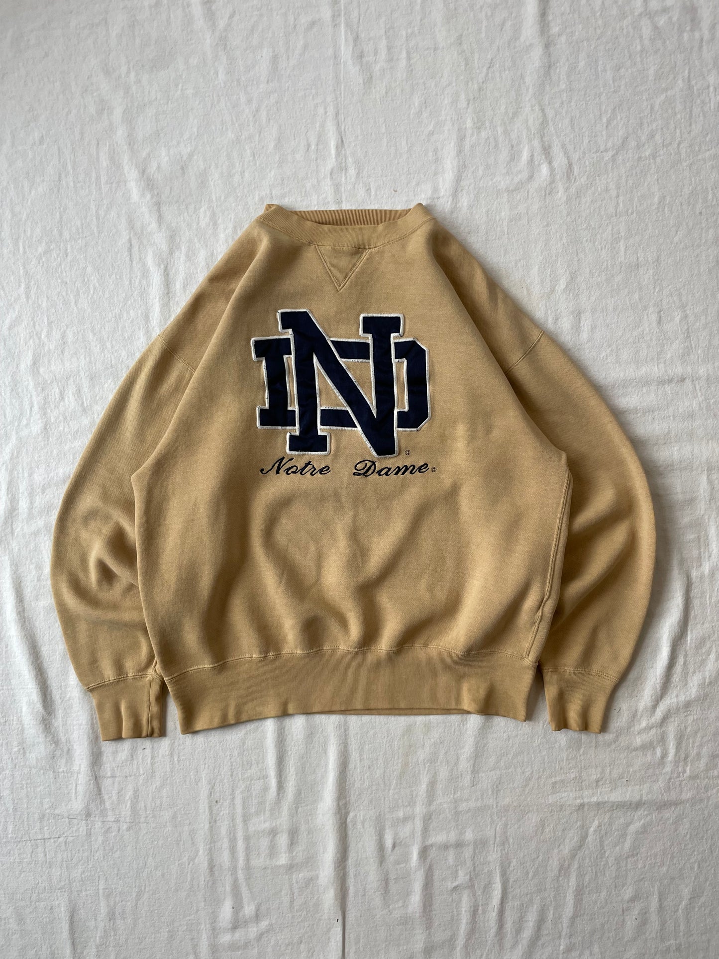 Vintage Notre Dame Gold Crewneck Large