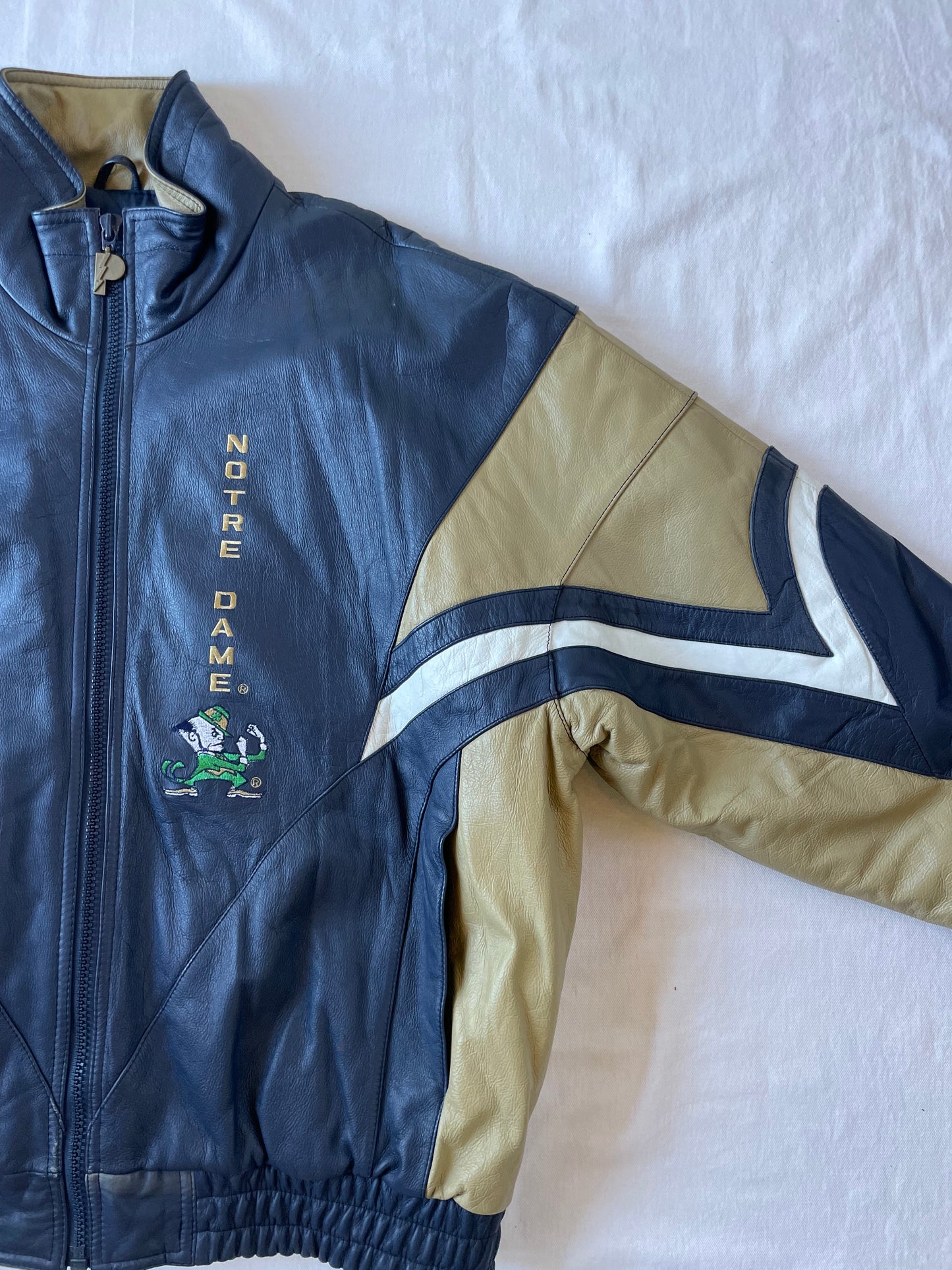 Vintage Notre Dame Leather Jacket 2XL