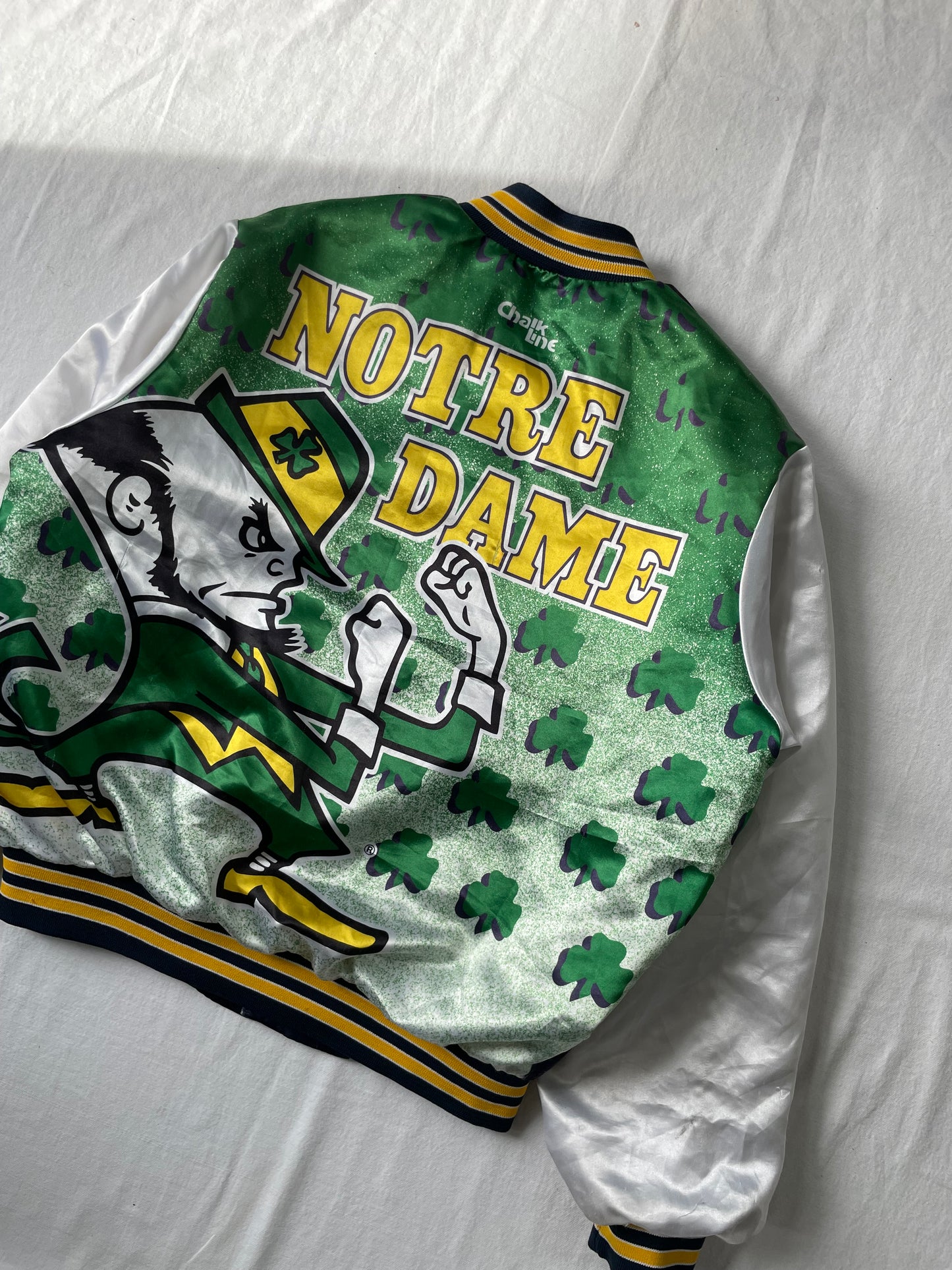 Vintage Notre Dame Satin Jacket Large