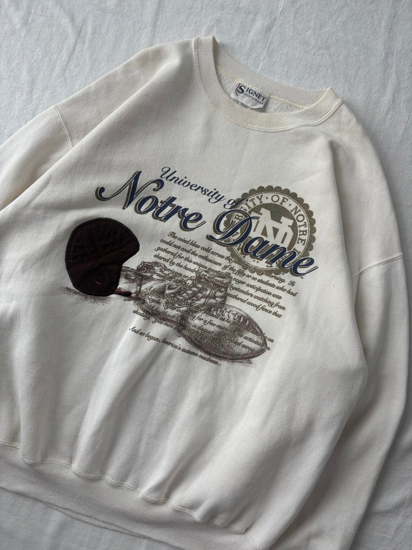 Vintage Notre Dame Football Crewneck XLarge