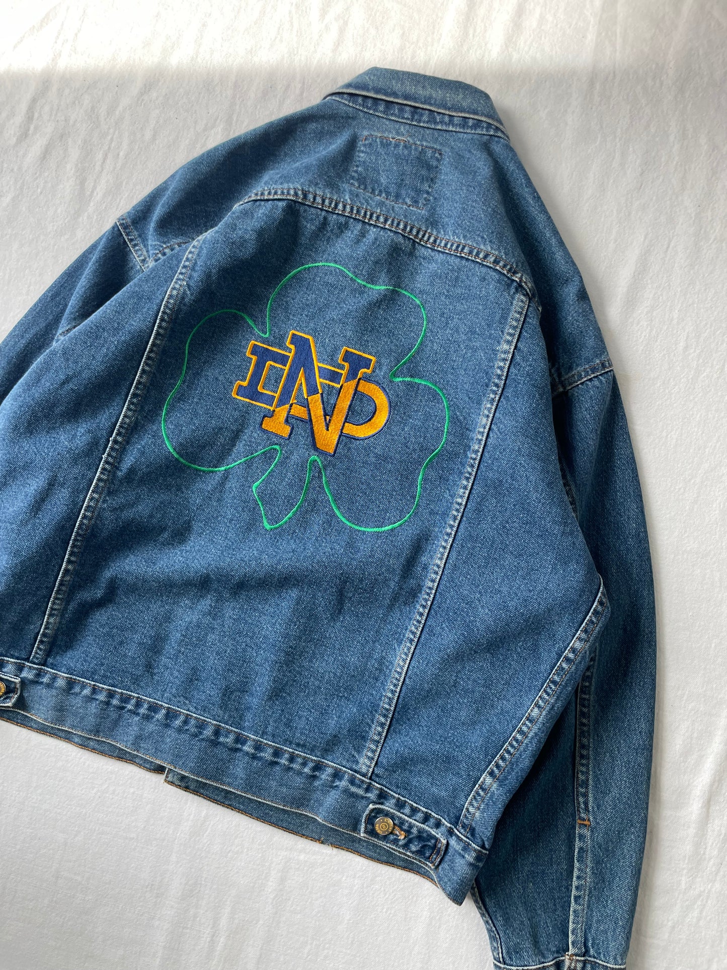 Vintage Notre Dame Denim Jacket XLarge