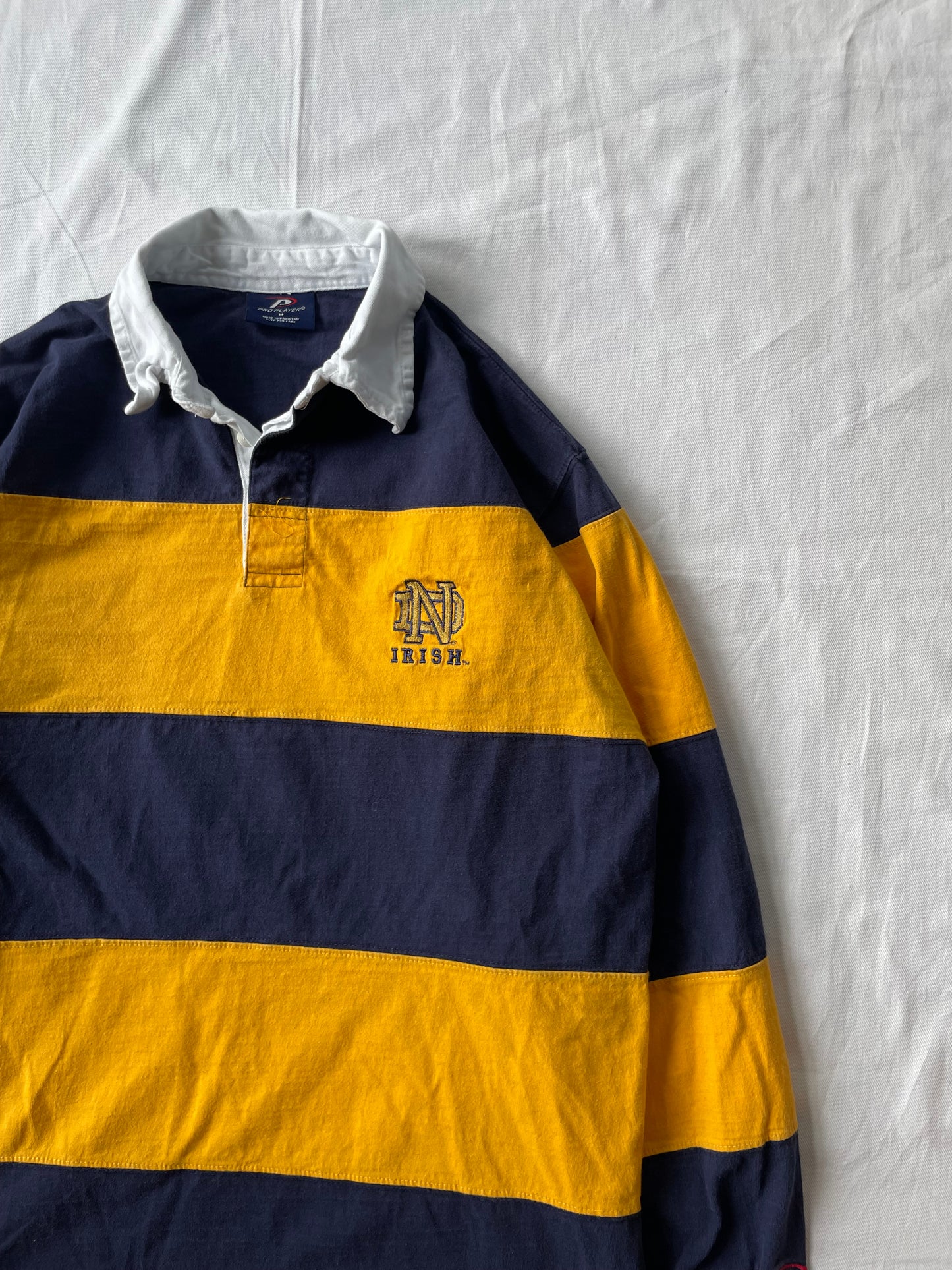 Vintage Notre Dame Striped Rugby Polo Medium