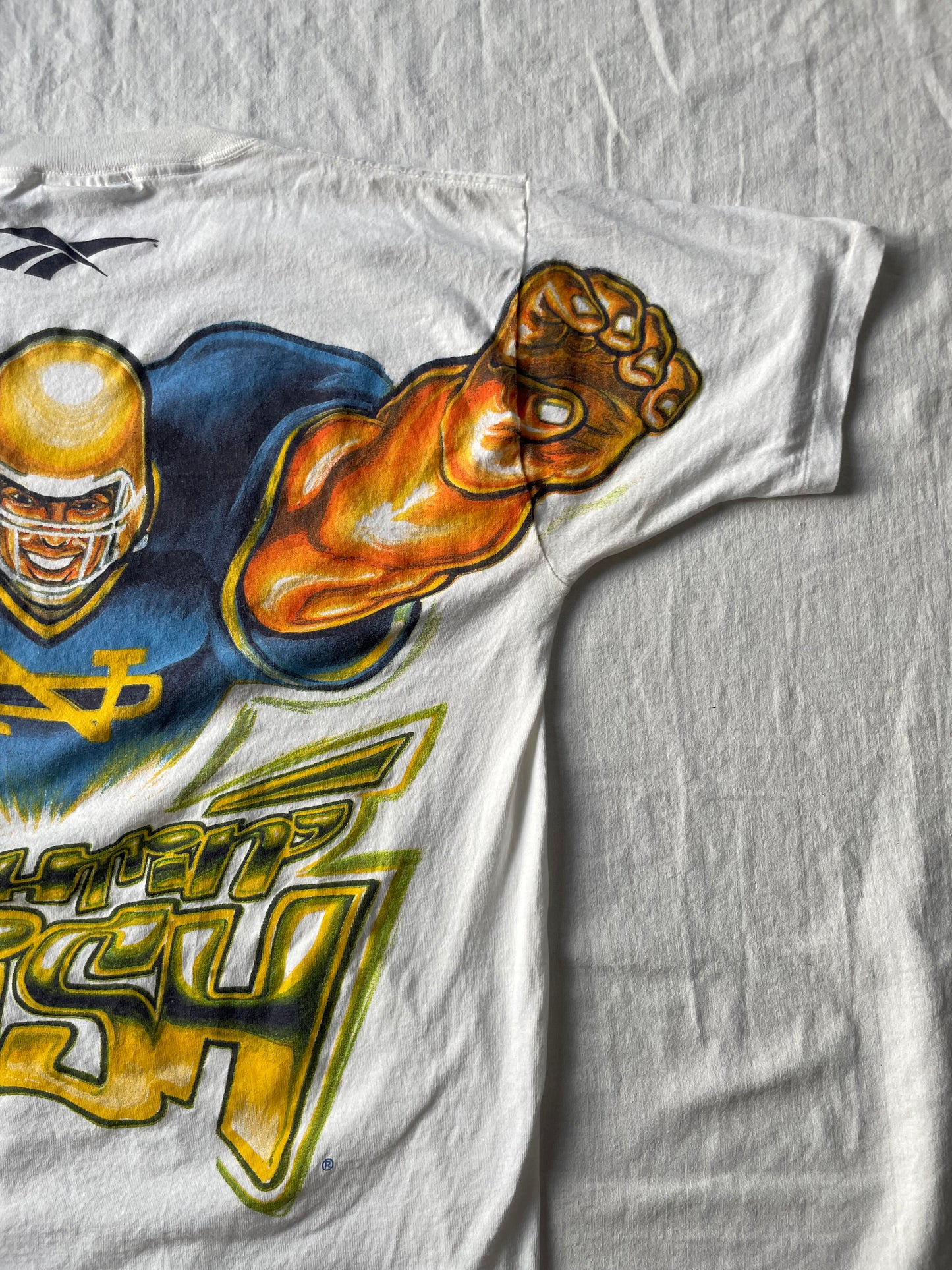 Vintage Notre Dame Reebok Football Tee Large/XLarge