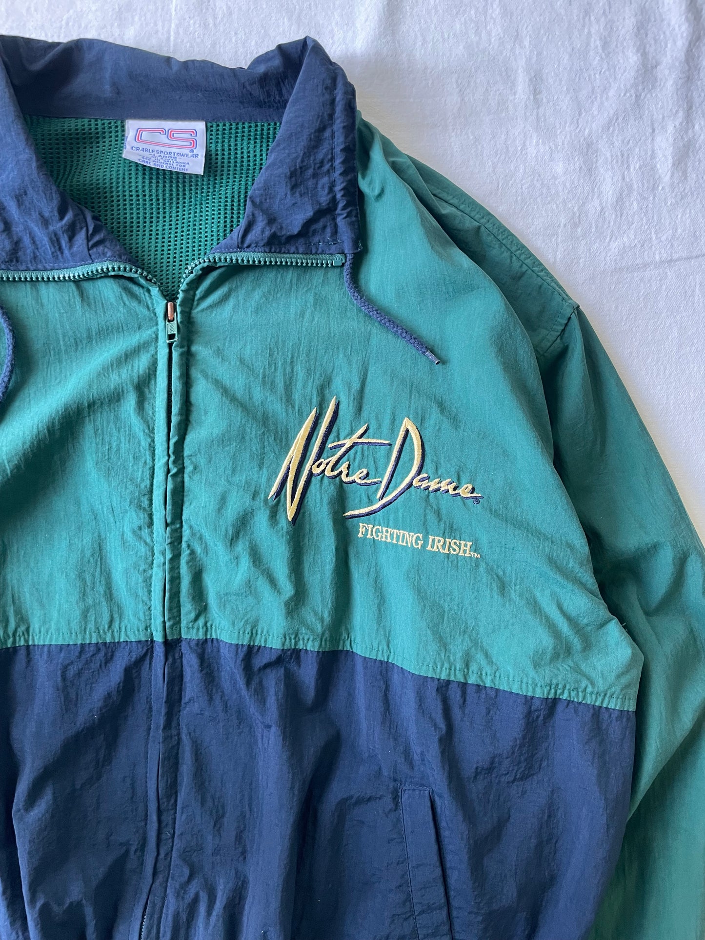 Vintage Notre Dame Windbreaker Jacket Large
