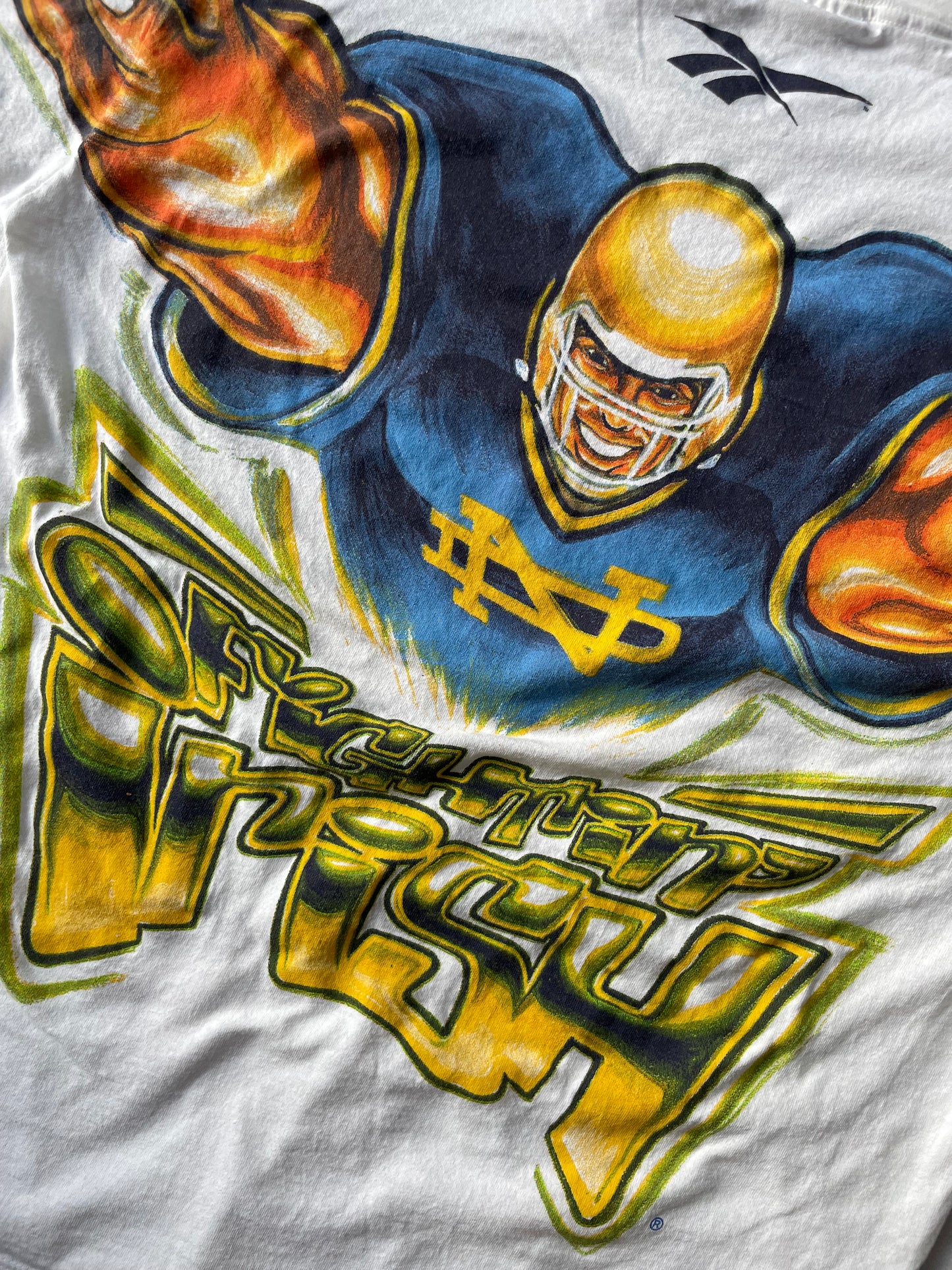 Vintage Notre Dame Reebok Football Tee Large/XLarge