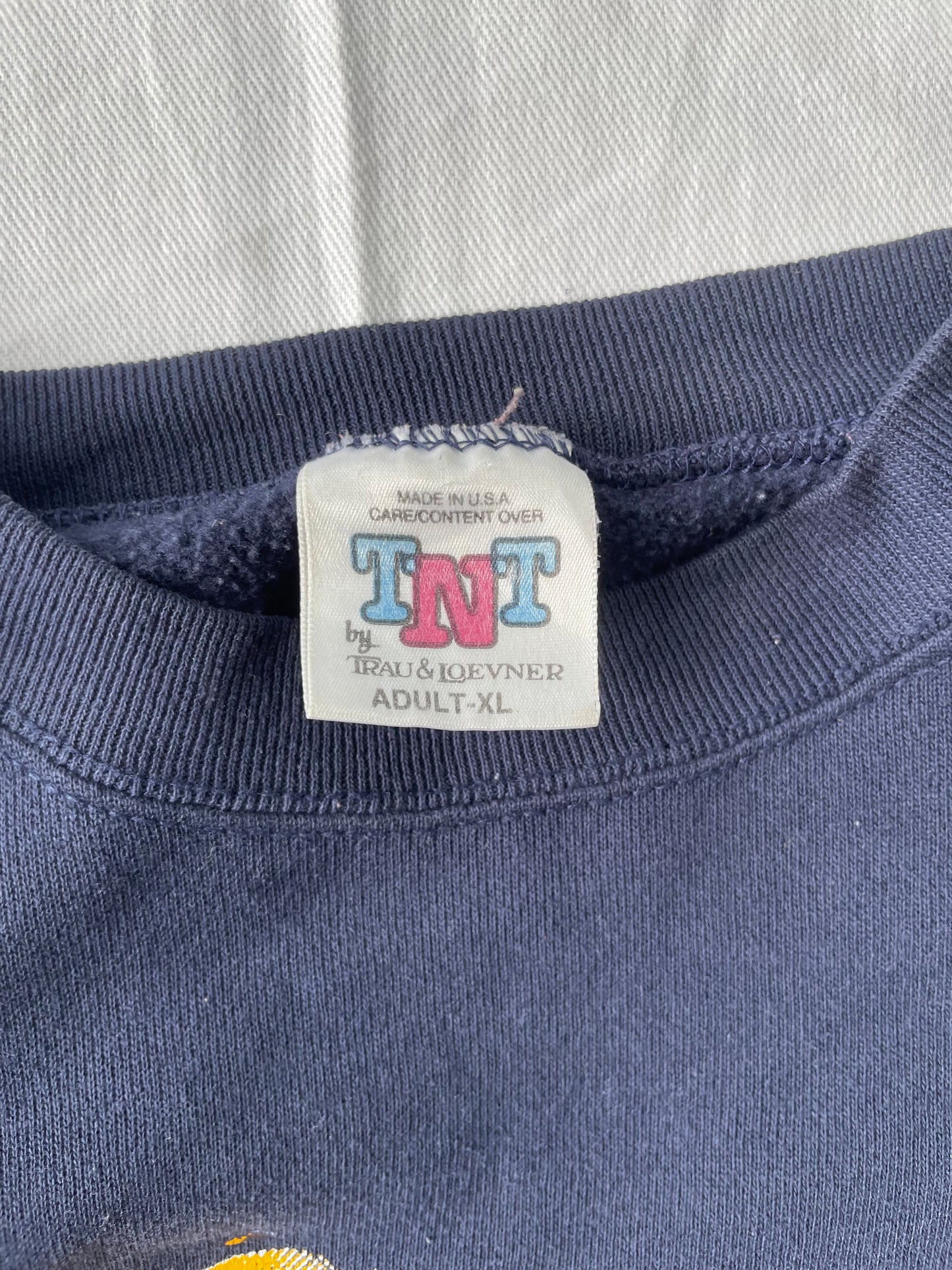 Vintage Notre Dame Taz Looney Tunes Crewneck XLarge