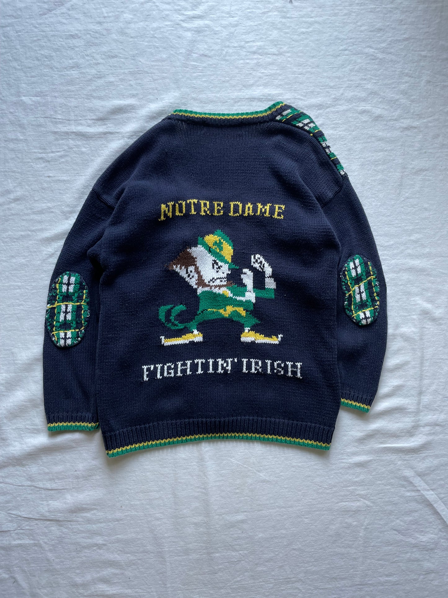 Vintage Notre Dame Knit Cardigan Sweater XLarge