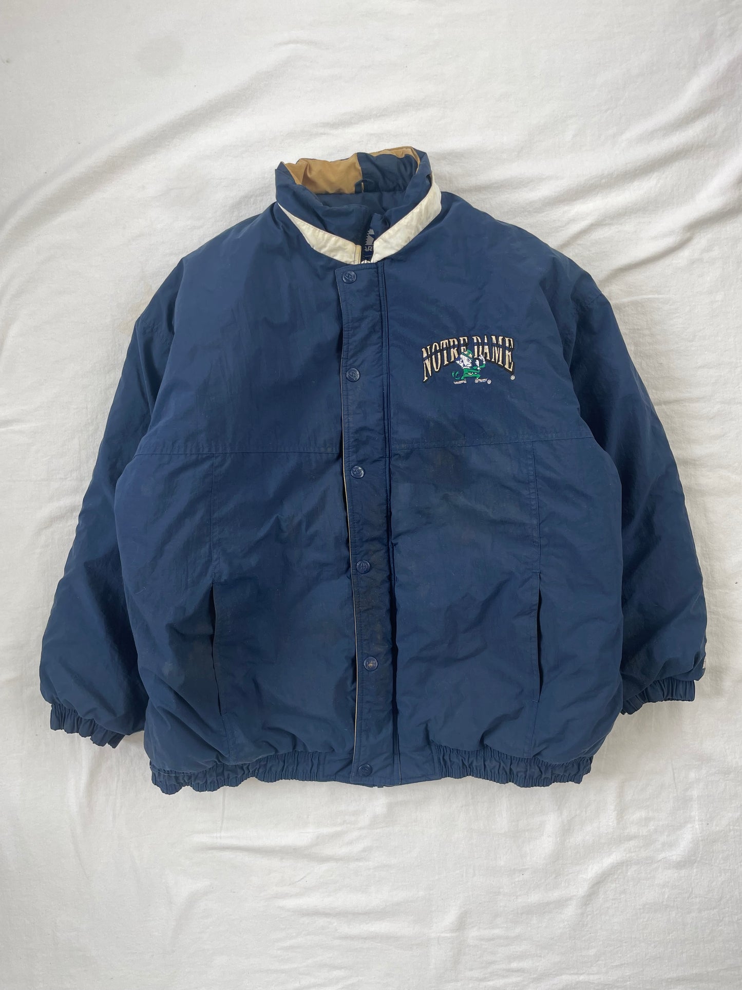 Vintage Notre Dame Starter Puffer Jacket XLarge
