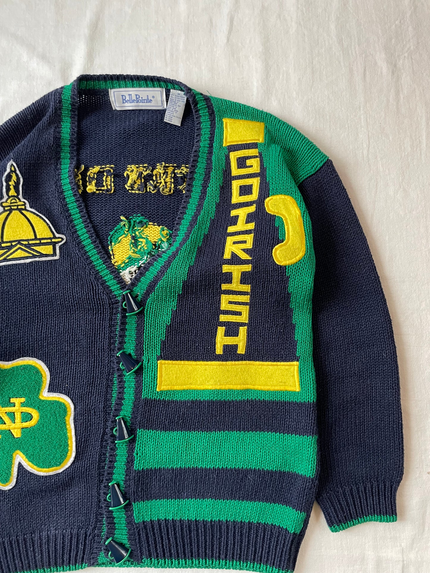 Vintage Notre Dame Cardigan Sweater Medium