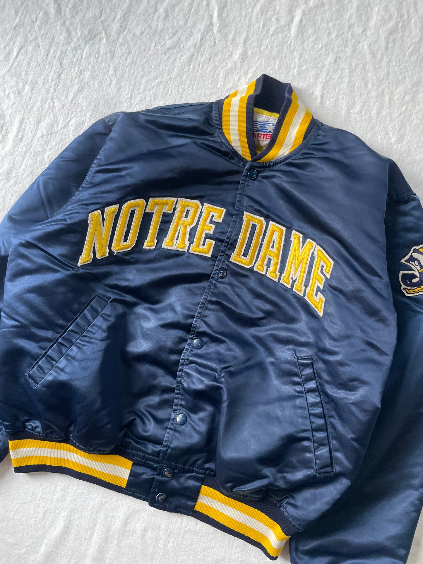 Vintage Notre Dame Starter Satin Jacket Large