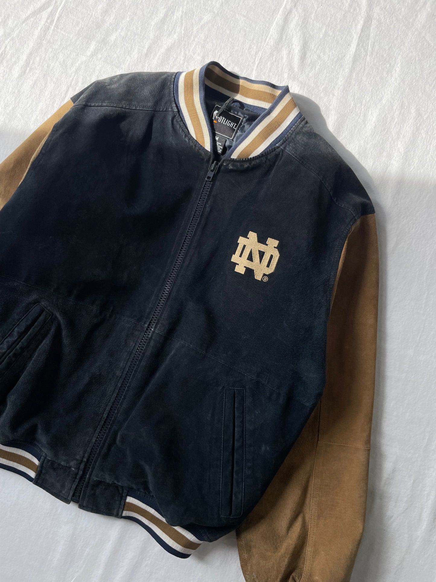 Vintage Notre Dame Bomber Jacket Medium