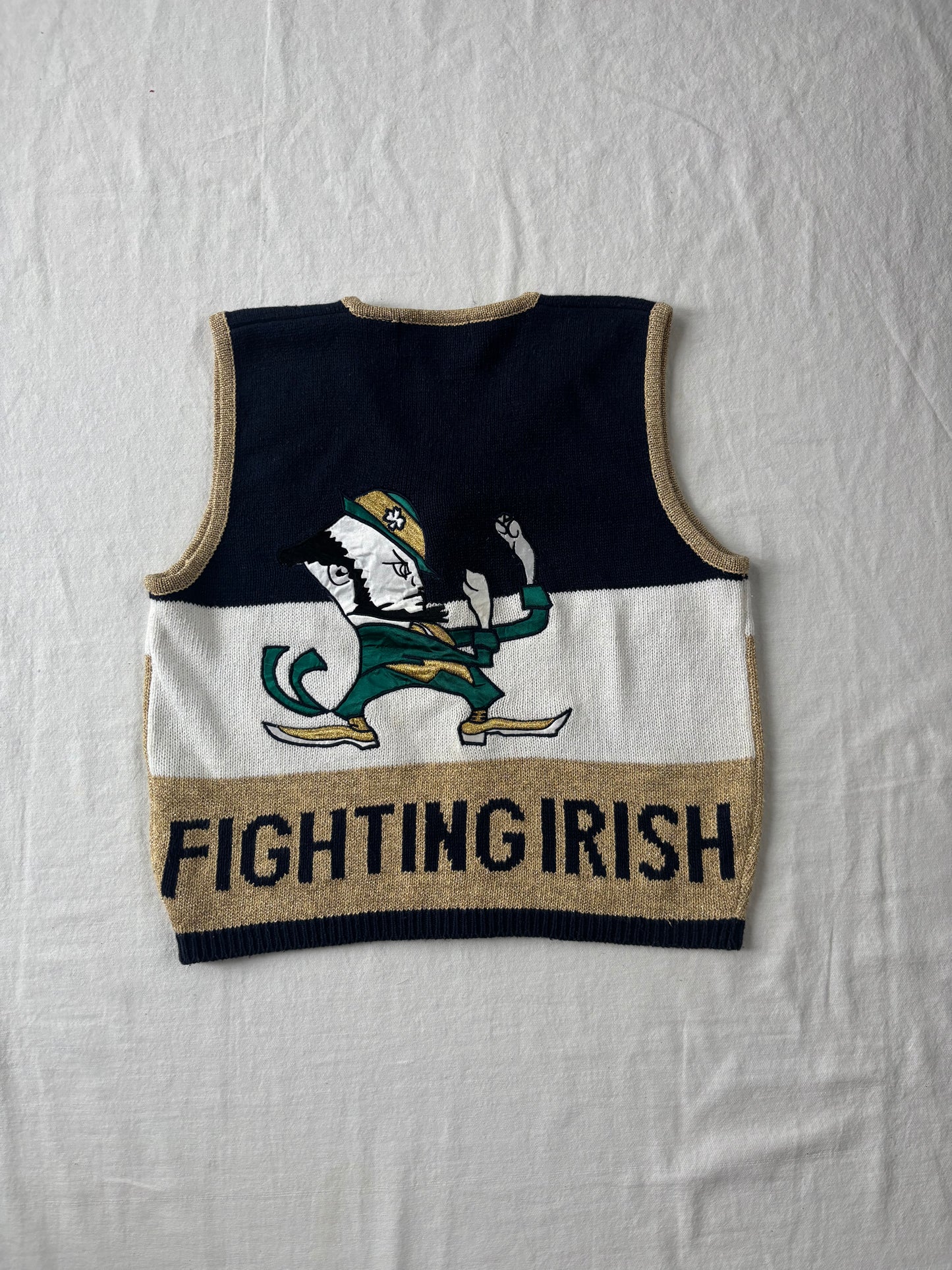Vintage Notre Dame Fighting Irish Sweater Vest Womens Small