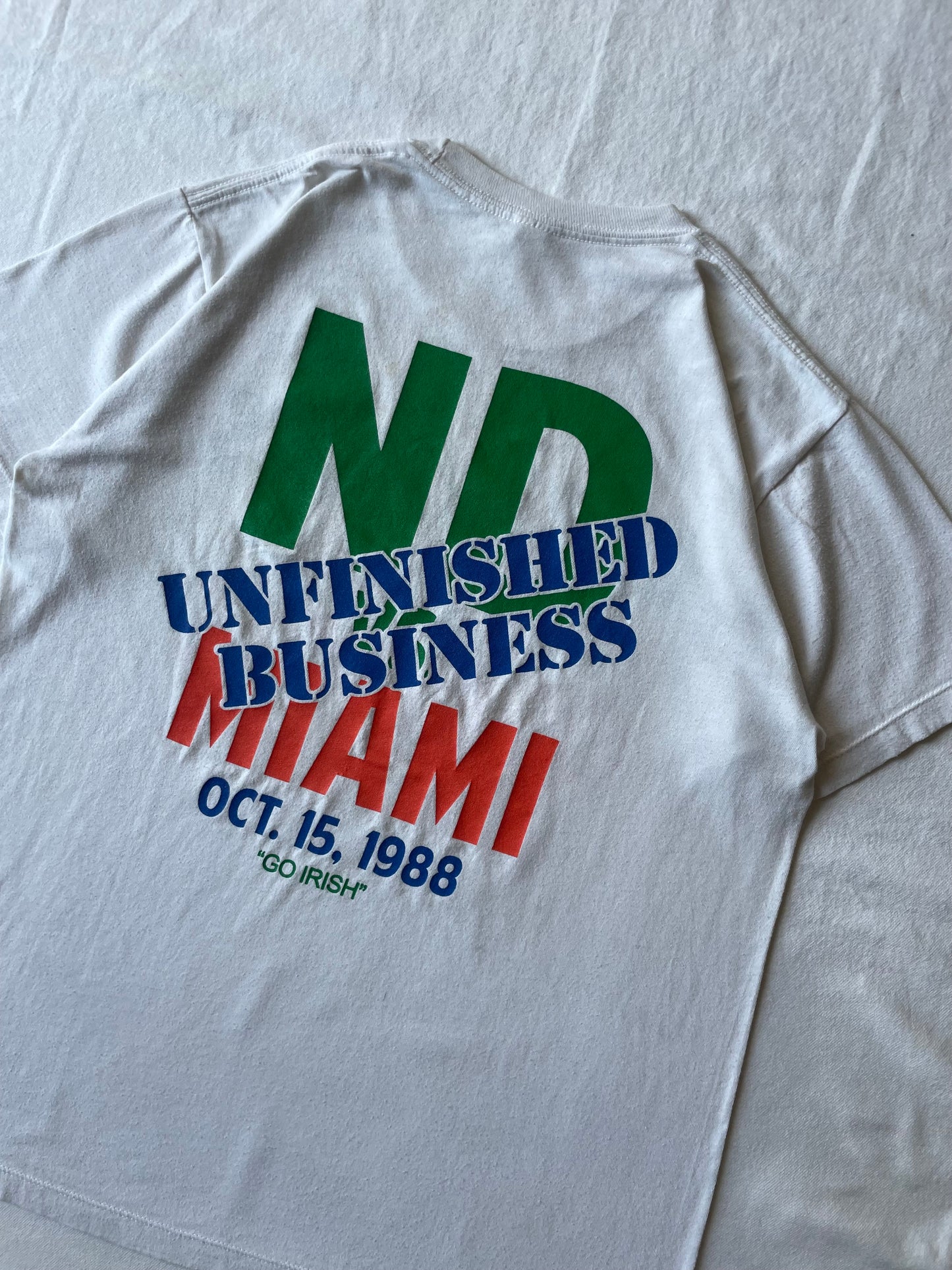 AUCTION! Vintage ORIGINAL 1988 CATHOLICS vs. CONVICTS ND vs. MIAMI Tee Medium