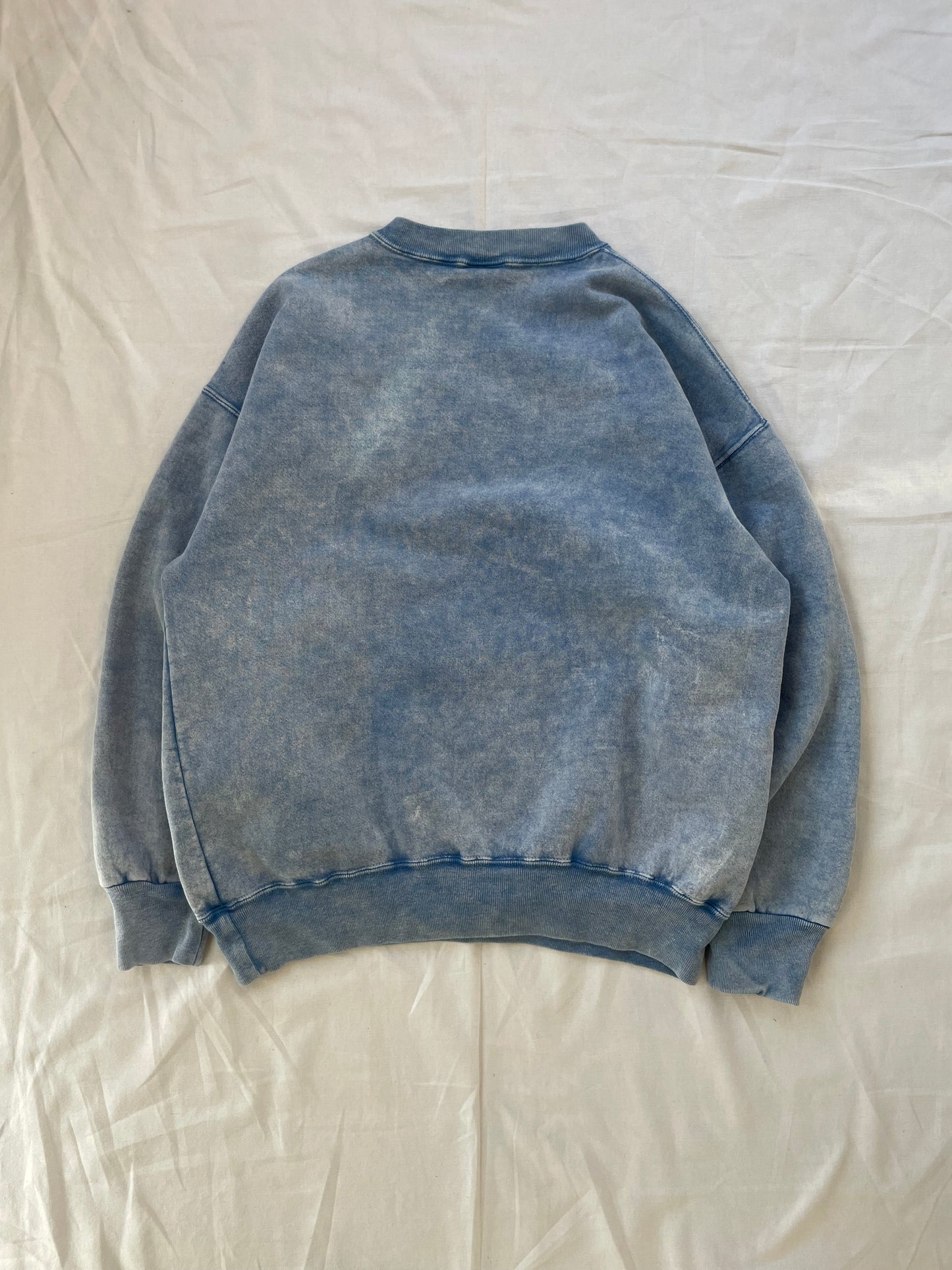 Vintage Notre Dame Acid Washed Blue Crewneck Large