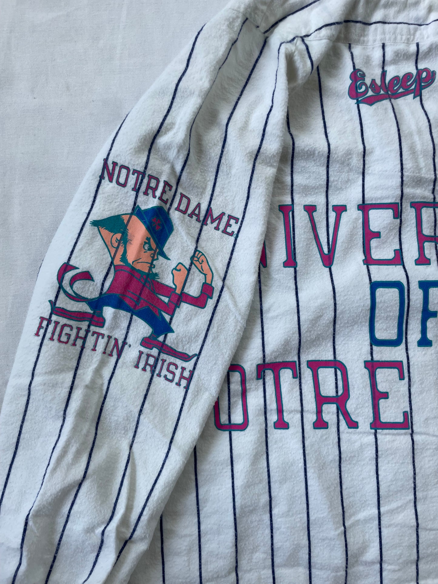 Vintage Notre Dame Pinstripe Jersey One Size