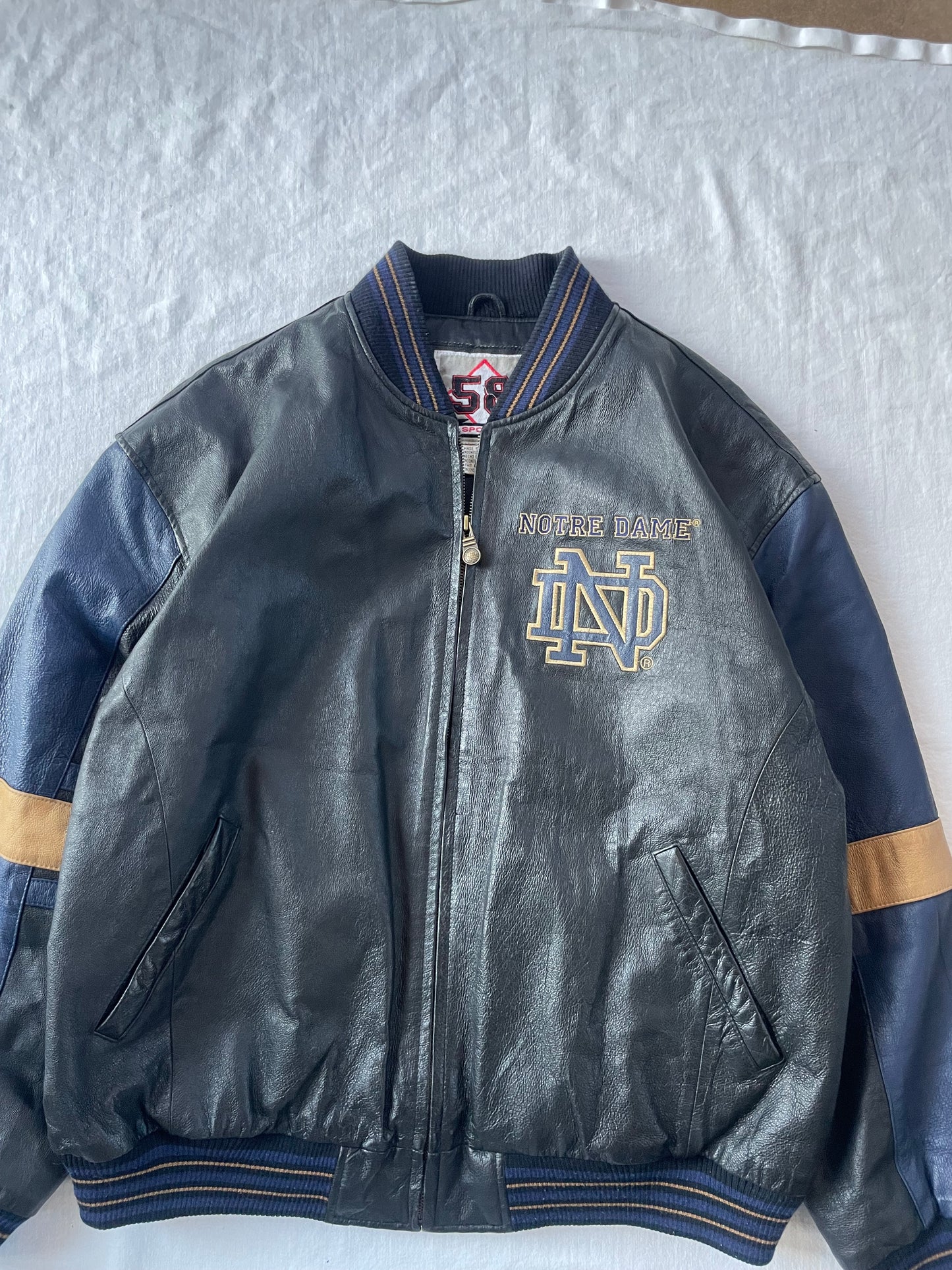 Vintage Notre Dame Leather Jacket XLarge