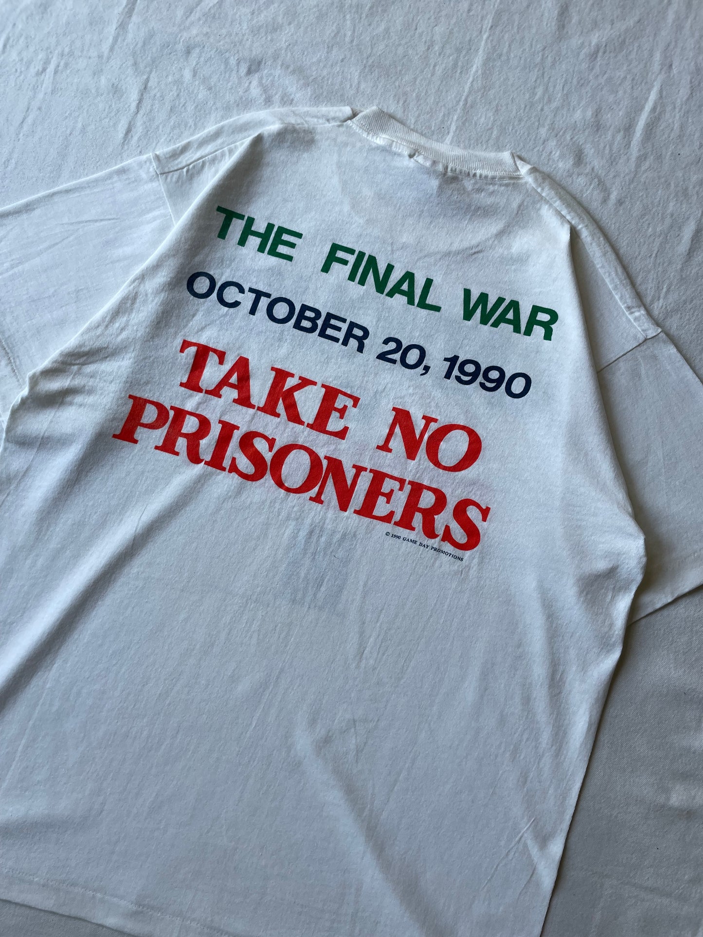 AUCTION! Vintage 1990 ORIGINAL CATHOLICS vs. CONVICTS Take No Prisoners Tee XLarge