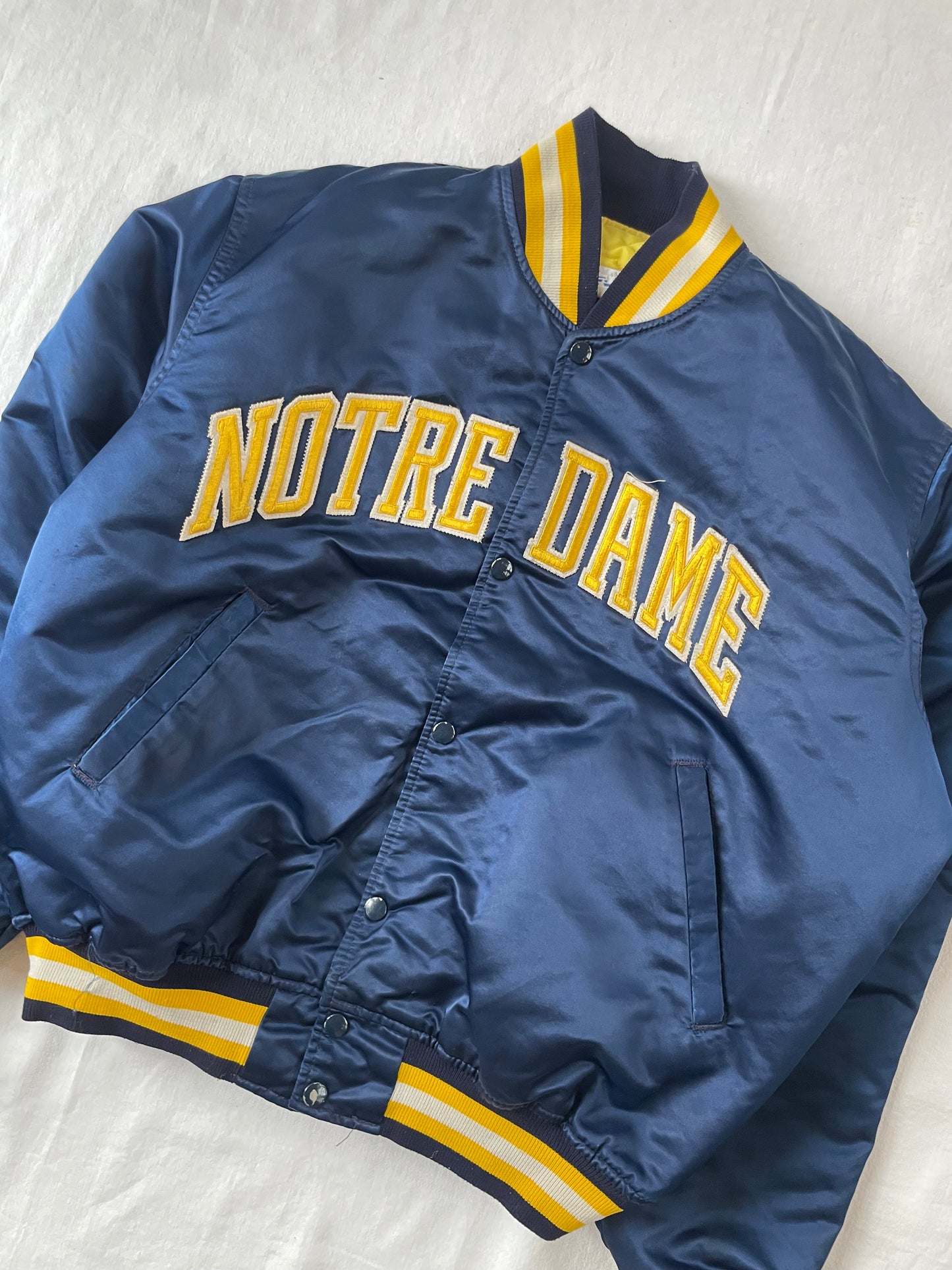 Vintage Notre Dame Starter Satin Jacket Large