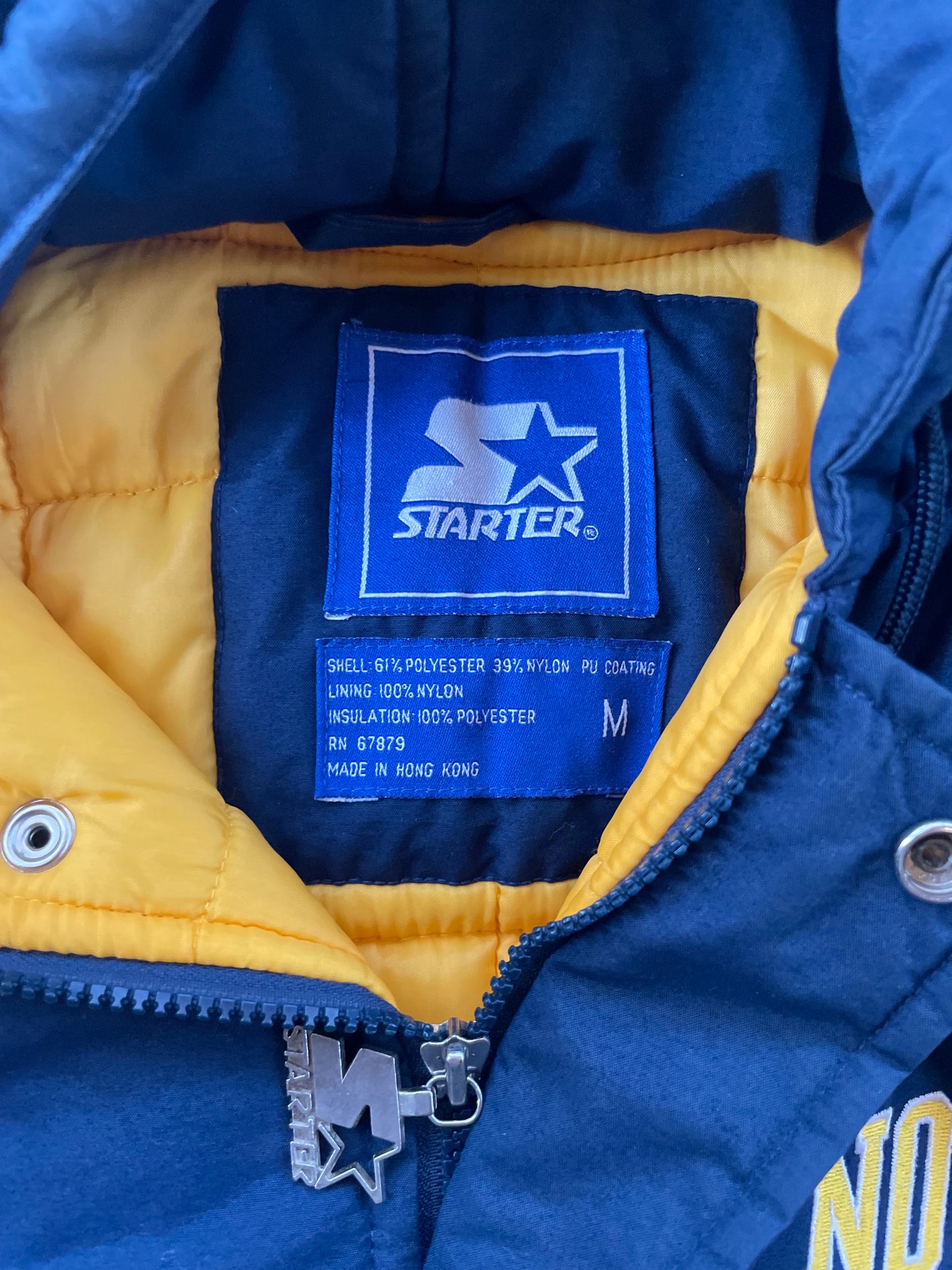 Vintage Notre Dame Starter Puffer Jacket Medium