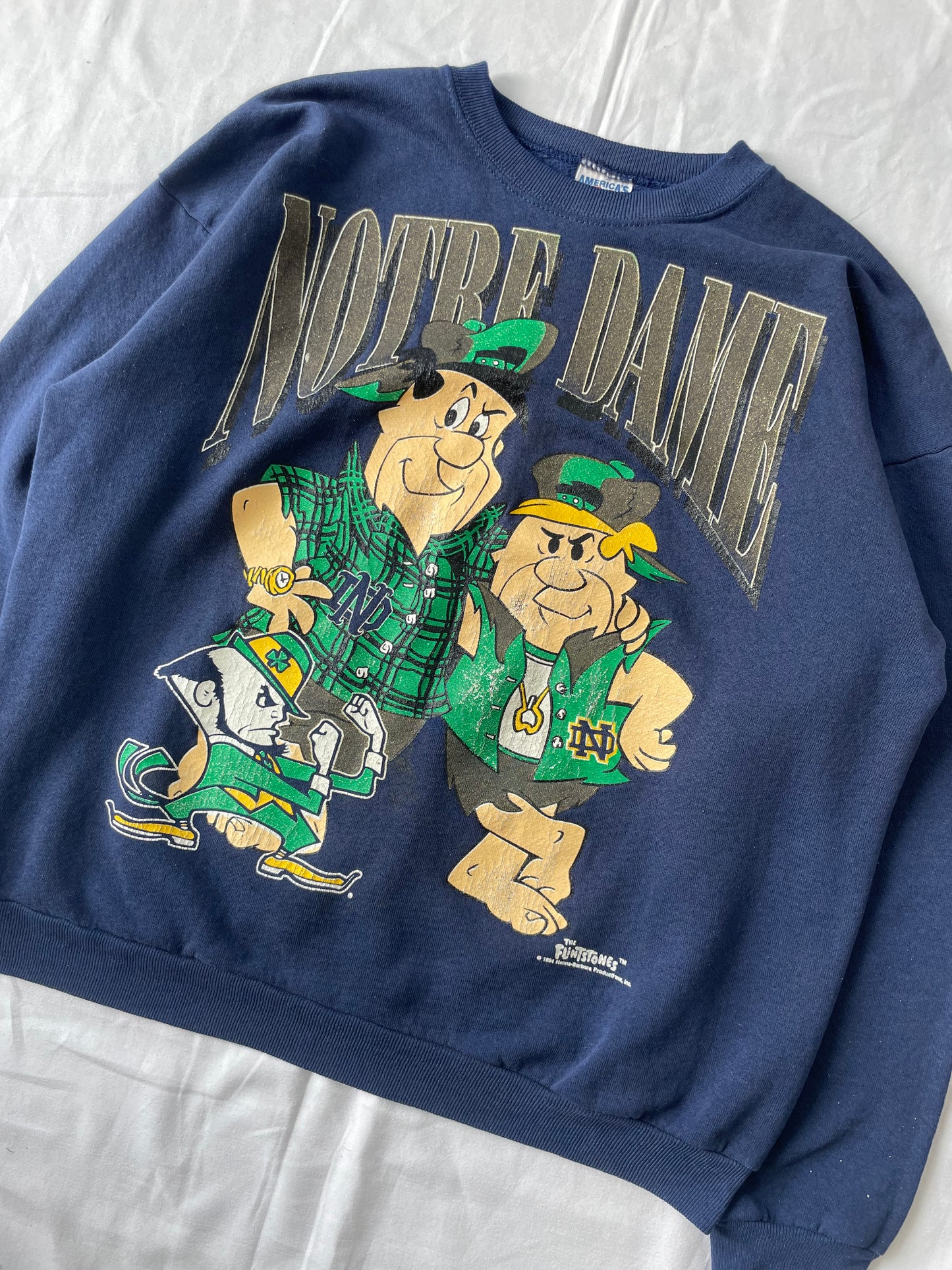 Vintage Notre Dame The Flintstones Crewneck XLarge