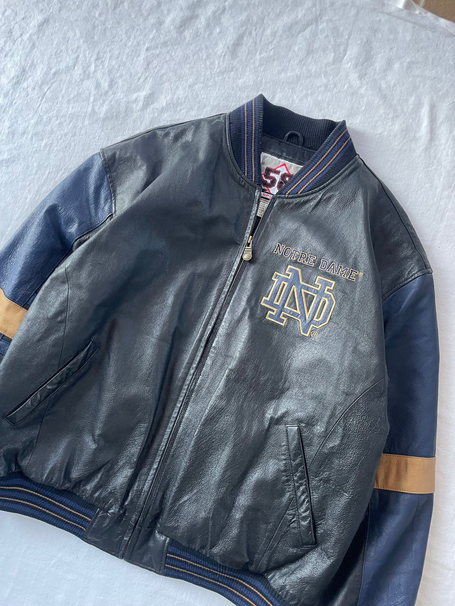 Vintage Notre Dame Leather Jacket XLarge