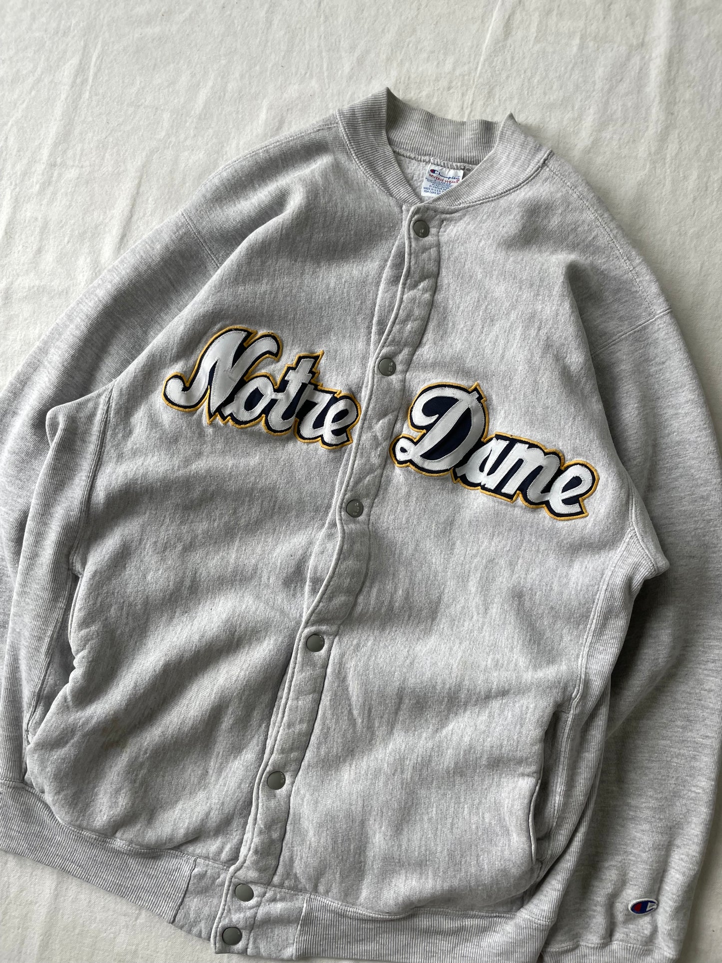 Vintage Notre Dame Cardigan Sweatshirt XLarge