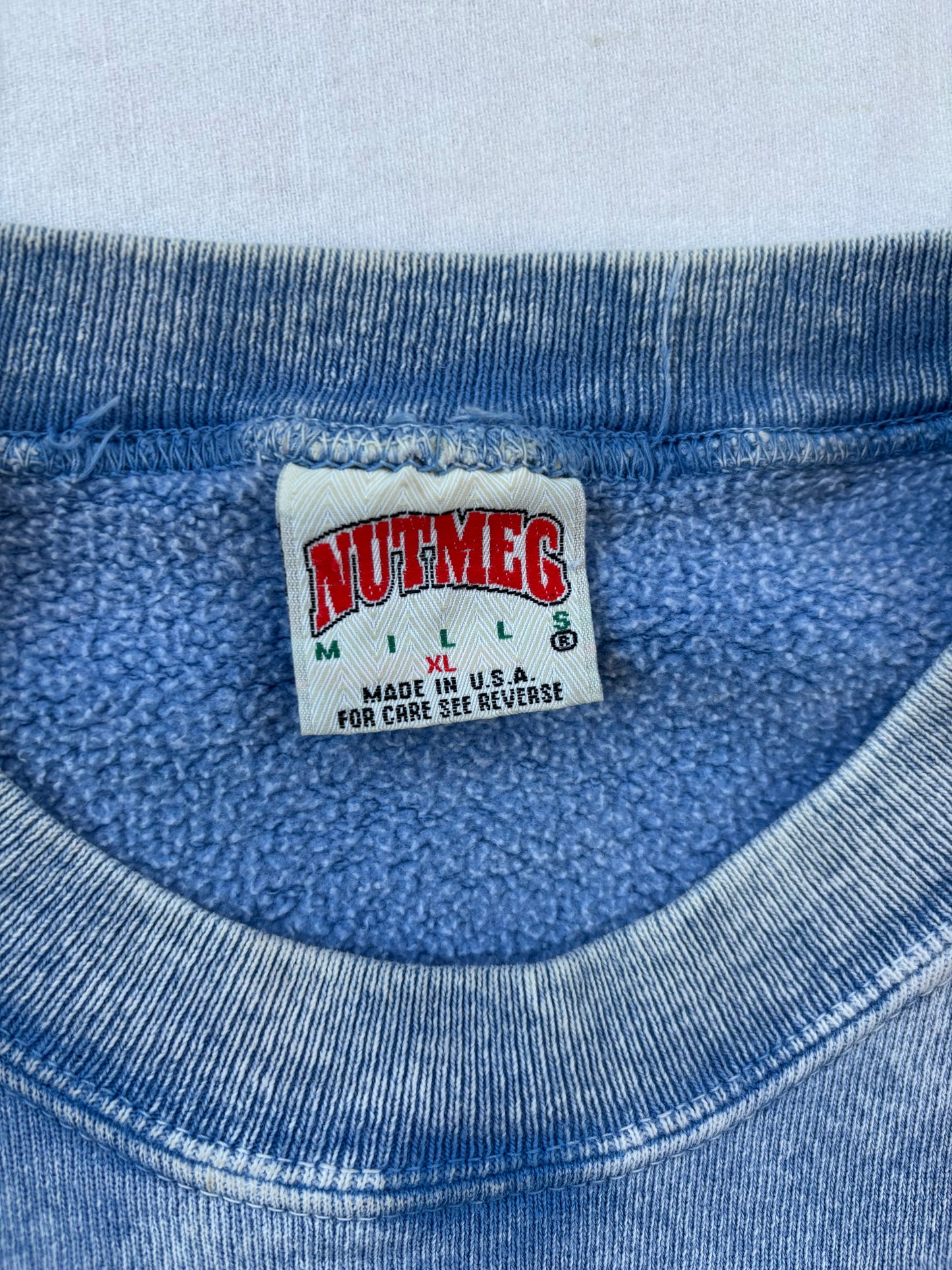 Vintage Notre Dame Acid Washed Blue Crewneck XLarge