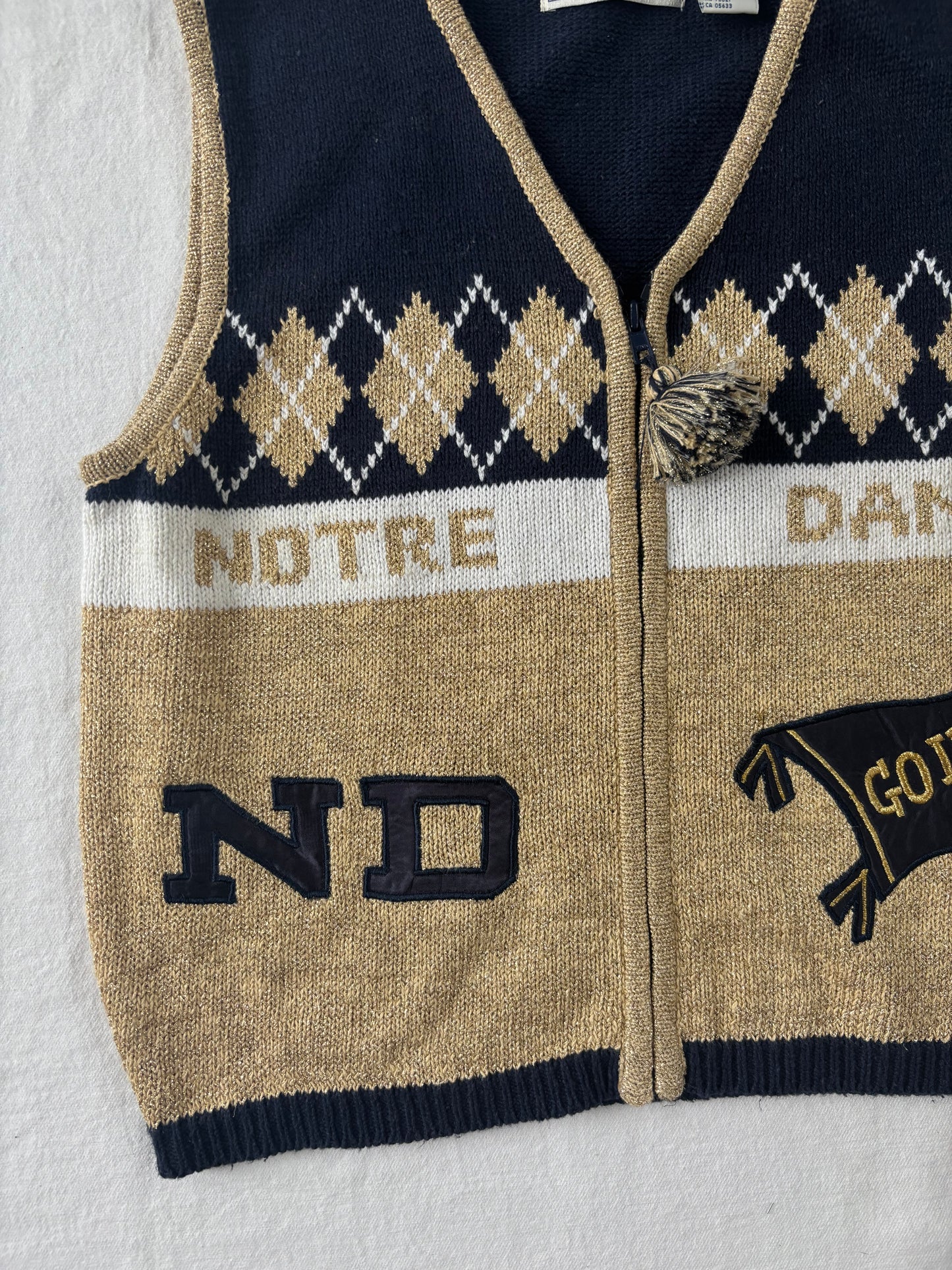 Vintage Notre Dame Fighting Irish Sweater Vest Womens Small