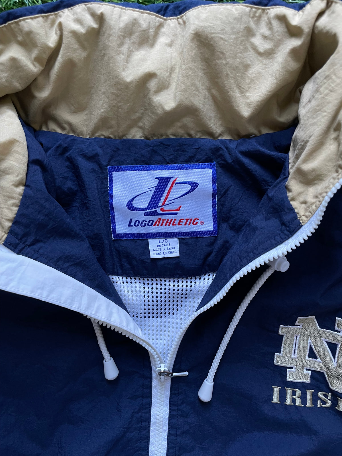 Vintage Notre Dame Irish Windbreaker Jacket Large