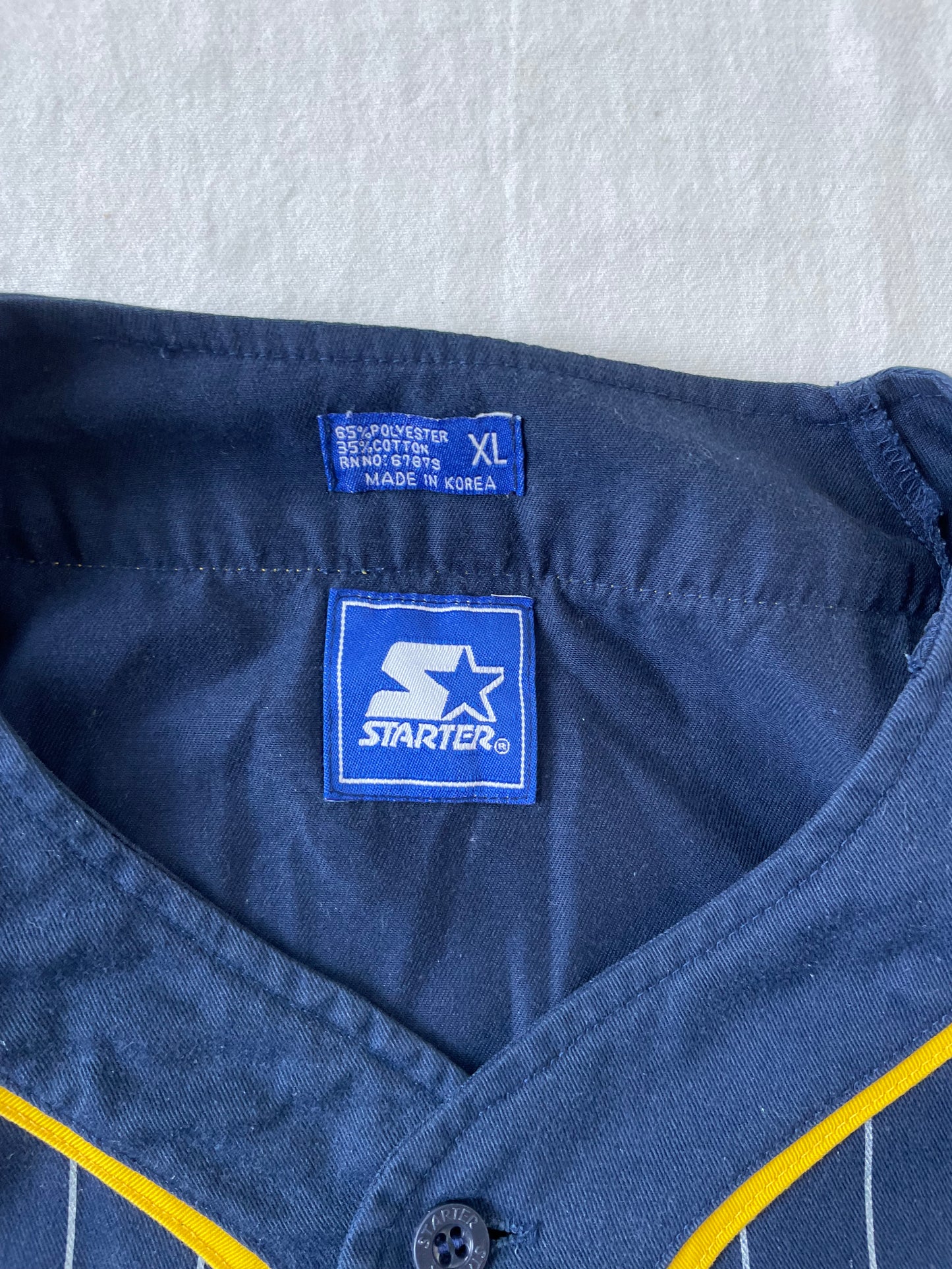 Vintage Notre Dame Pinstripe Baseball Jersey XLarge