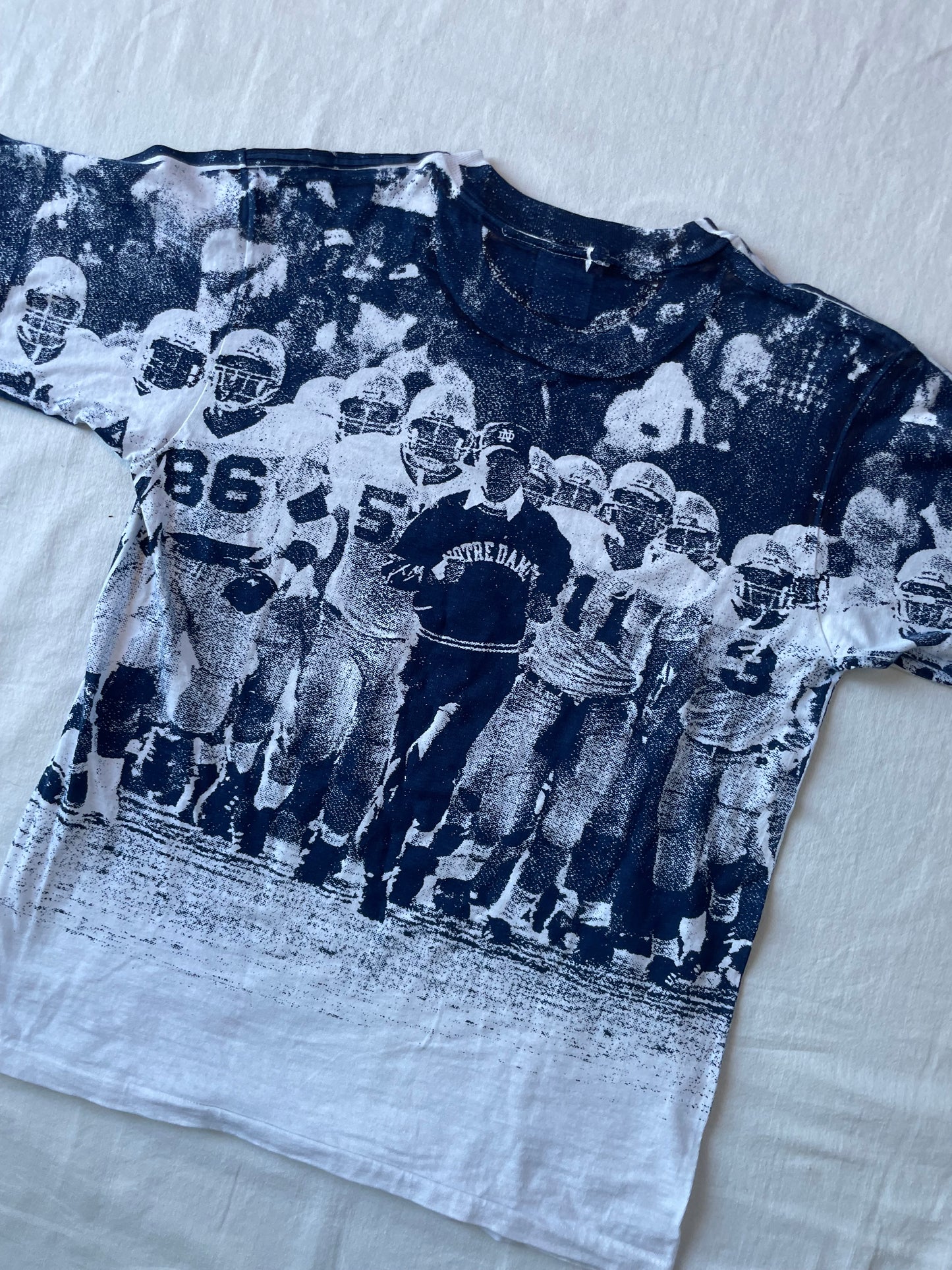 Vintage Notre Dame Football Lou Holtz Tee Large