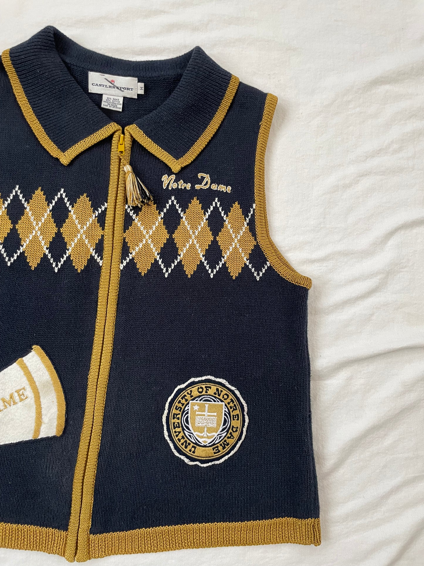 Vintage Notre Dame Sweater Vest Medium