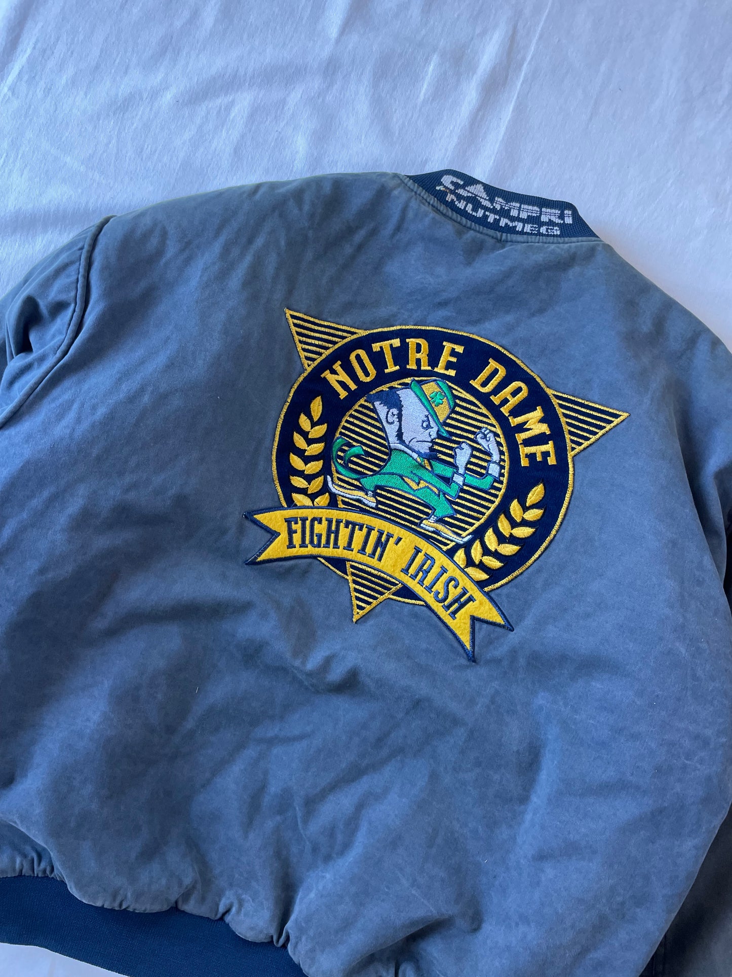 Vintage Notre Dame Bomber Jacket Large