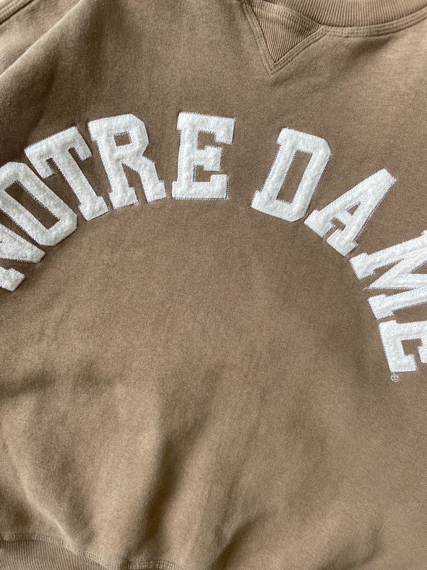 Vintage Notre Dame Mocha Brown Crewneck XLarge