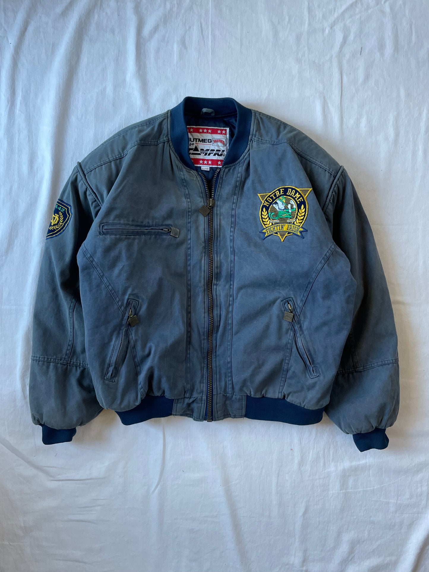 Vintage Notre Dame Bomber Jacket Large