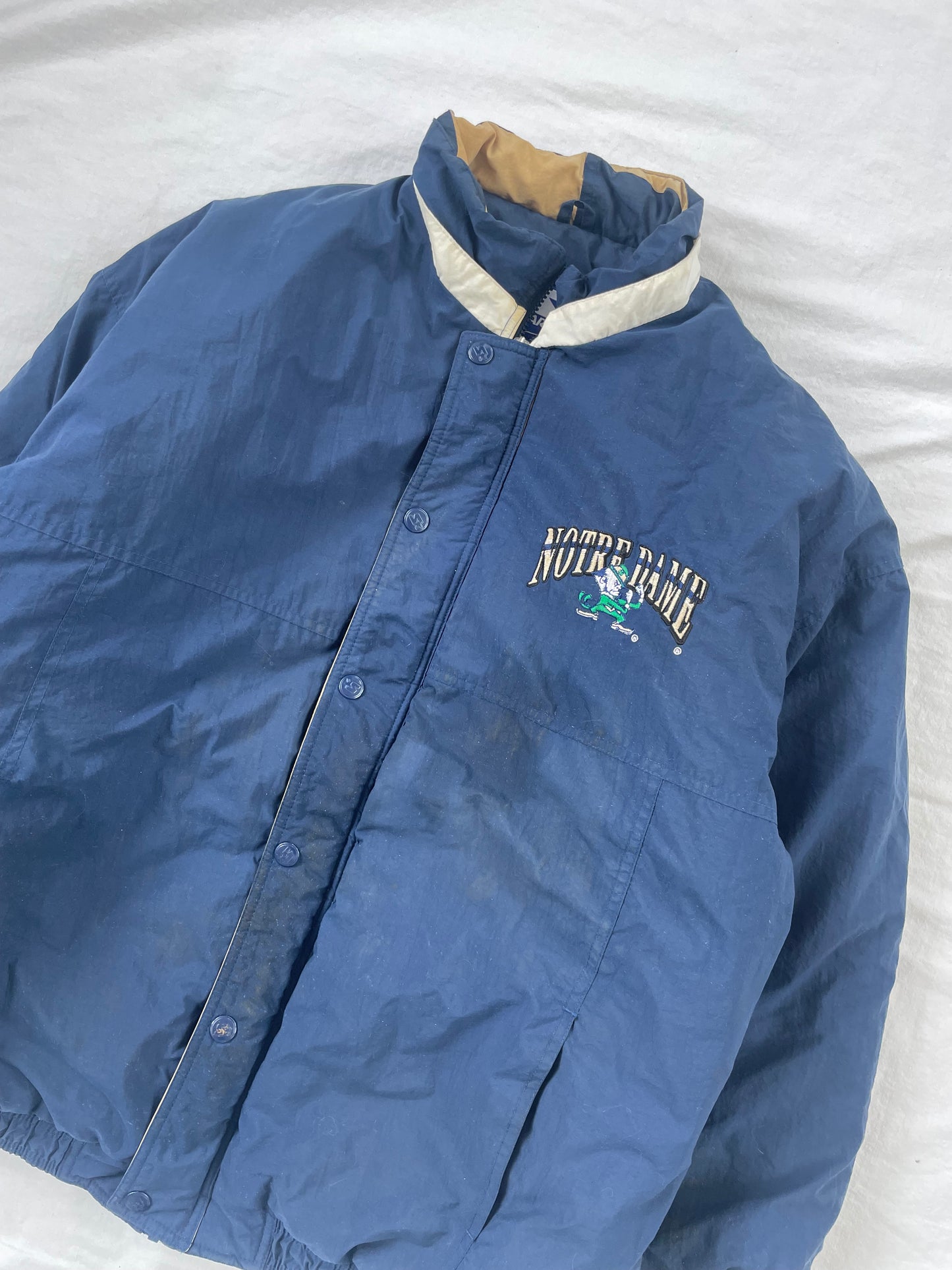 Vintage Notre Dame Starter Puffer Jacket XLarge