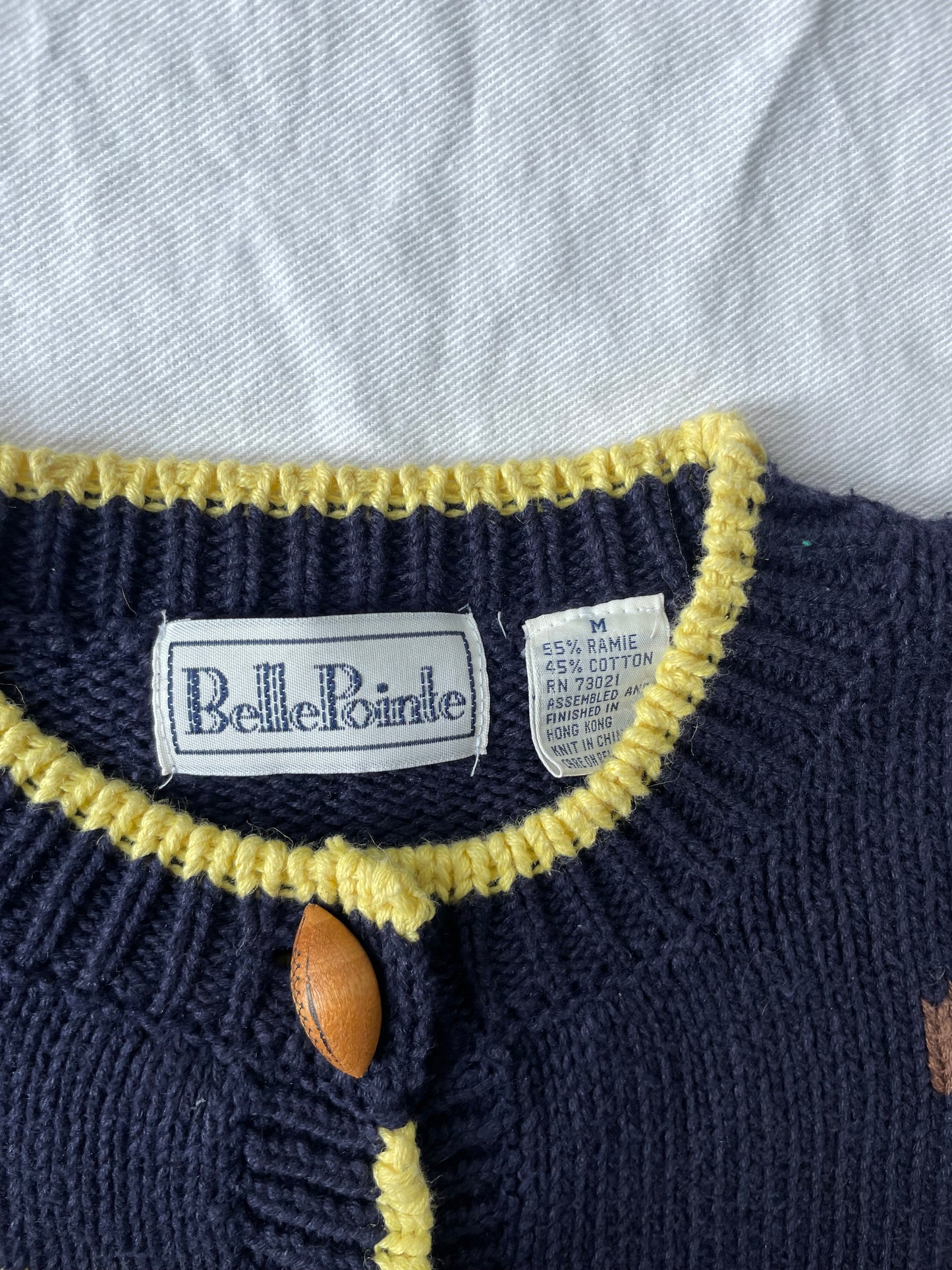 Vintage Notre Dame Knit Cardigan Sweater Medium