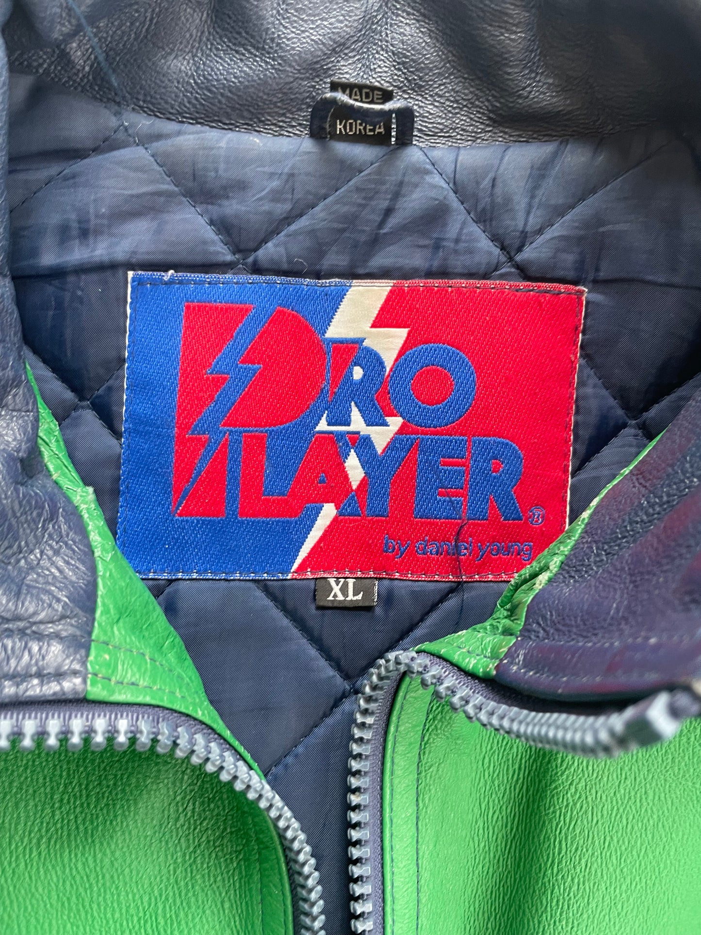 Vintage Notre Dame Green Leather Jacket XLarge