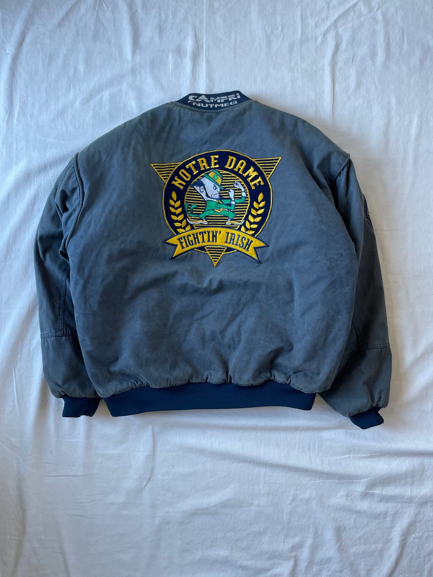Vintage Notre Dame Bomber Jacket Large