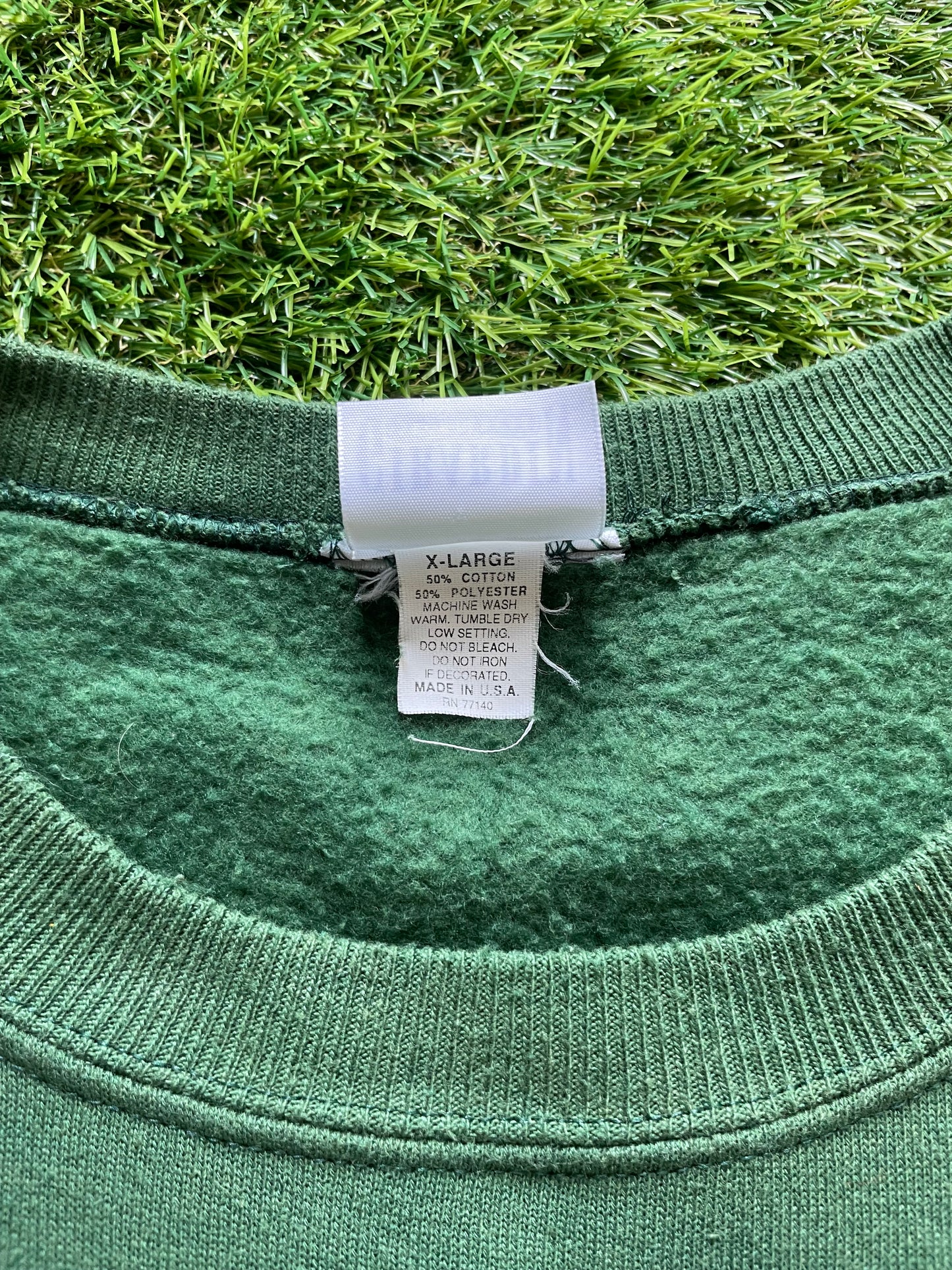 Vintage Notre Dame Green Spell Out Crewneck Sweatshirt XLarge