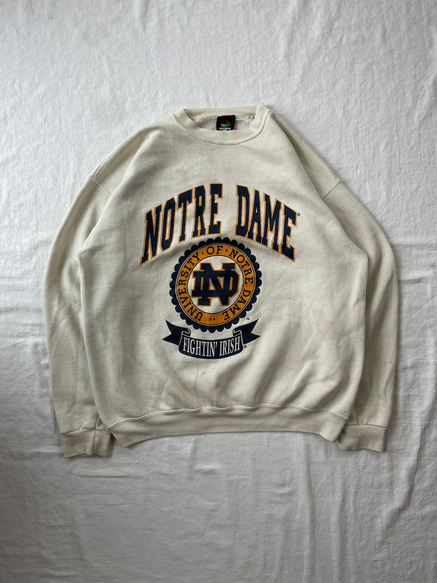 Vintage Notre Dame Cream Crewneck