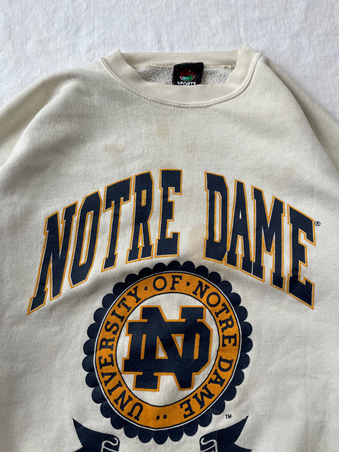 Vintage Notre Dame Cream Crewneck