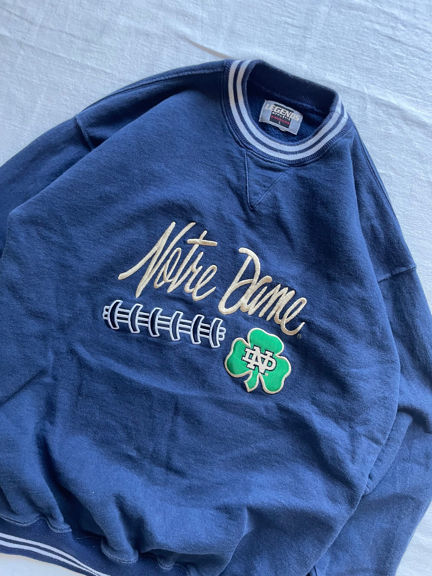 Vintage Notre Dame Football Crewneck Youth Large