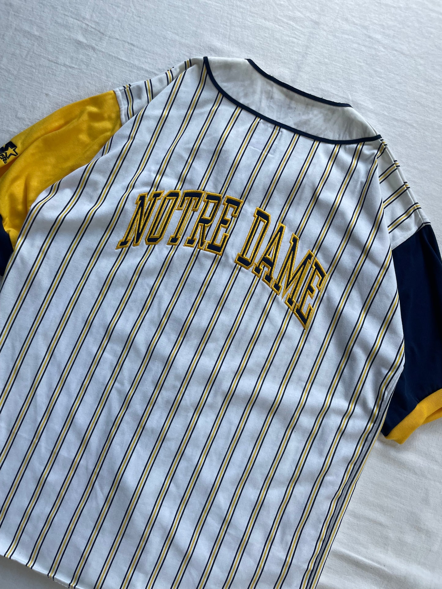 Vintage Notre Dame Pinstriped Baseball Jersey Large/XLarge